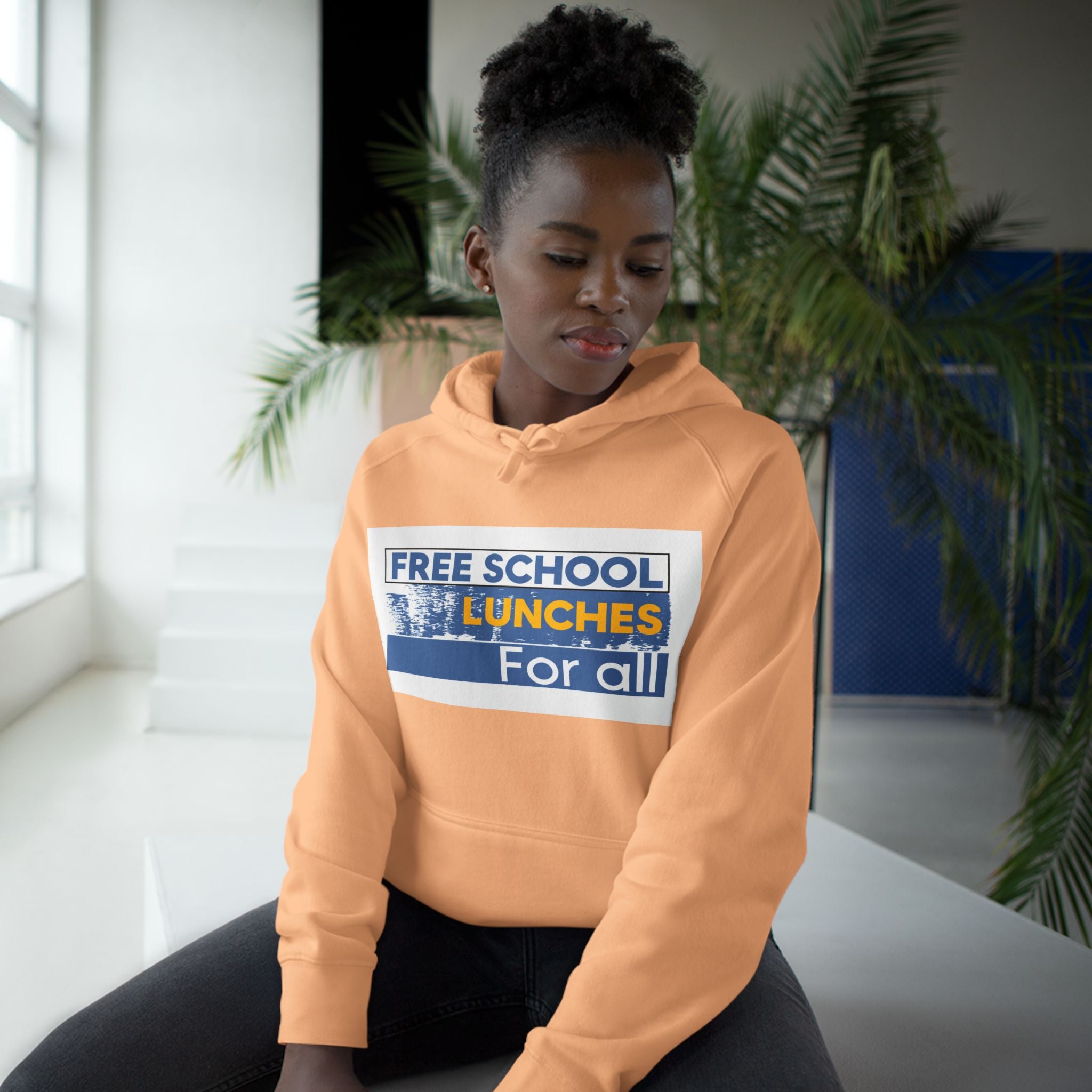 Unisex Mid-weight Hoodie - Free School Lunches For All (front) - Nurses Against The Rich Starving The Poor (back) - 80% cotton, 20% Polyester - NAH-H-AC5101