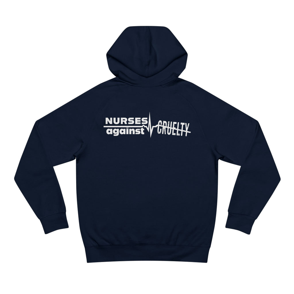 Unisex Mid-weight Hoodie - Nurses Against Fascism (front) - Nurses Against Cruelty (back) - 80% cotton, 20% polyester - NAF-H-AC5101