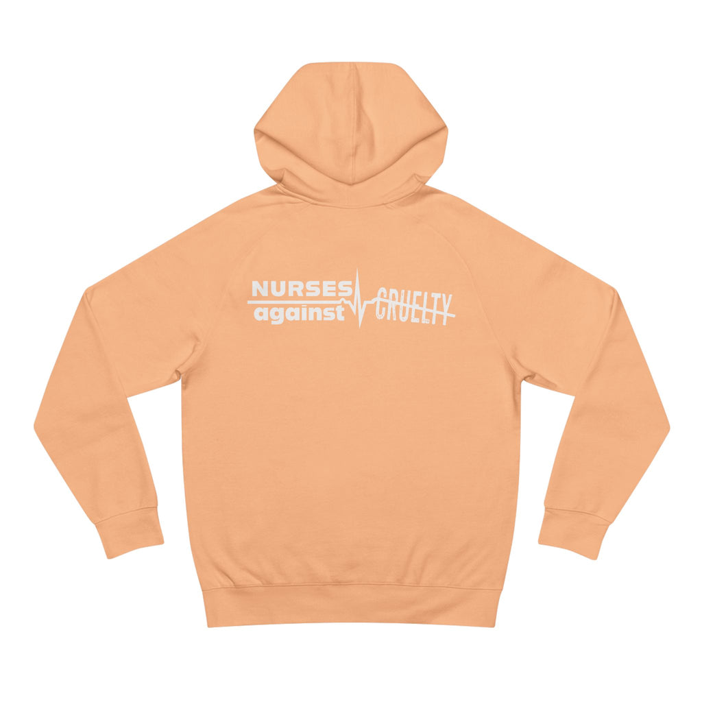 Unisex Mid-weight Hoodie - Nurses Against Fascism (front) - Nurses Against Cruelty (back) - 80% cotton, 20% polyester - NAF-H-AC5101