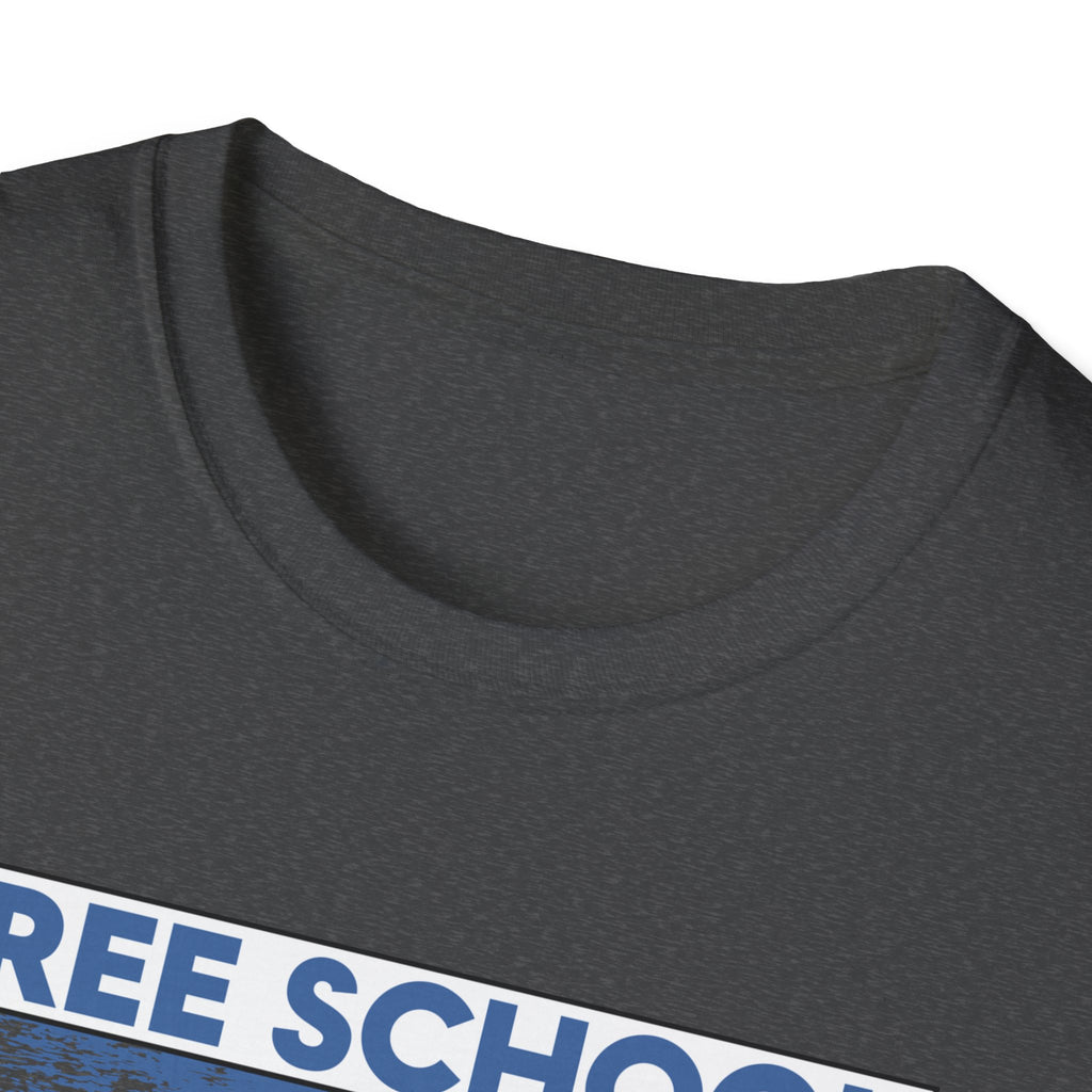 Unisex Lightweight fabric T-Shirt - Free School Lunches For All (front) - Nurses Against The Rich Starving The Poor (back) - 100% ring-spun cotton - NAH-T-G64000