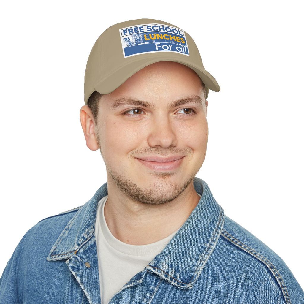 Unisex Baseball Cap - Free School Lunches For All (front) - 100% Cotton Twill - NAH-B-18-253