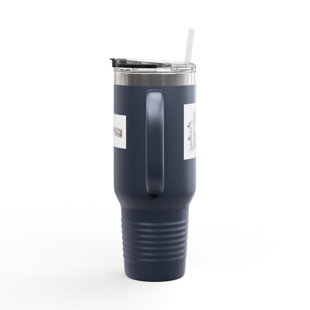 Travel Mug - Nurses Against Fascism (right) - Nurses Against Cruelty (left) - 100% stainless steel (body) - NAF-TM-40oz