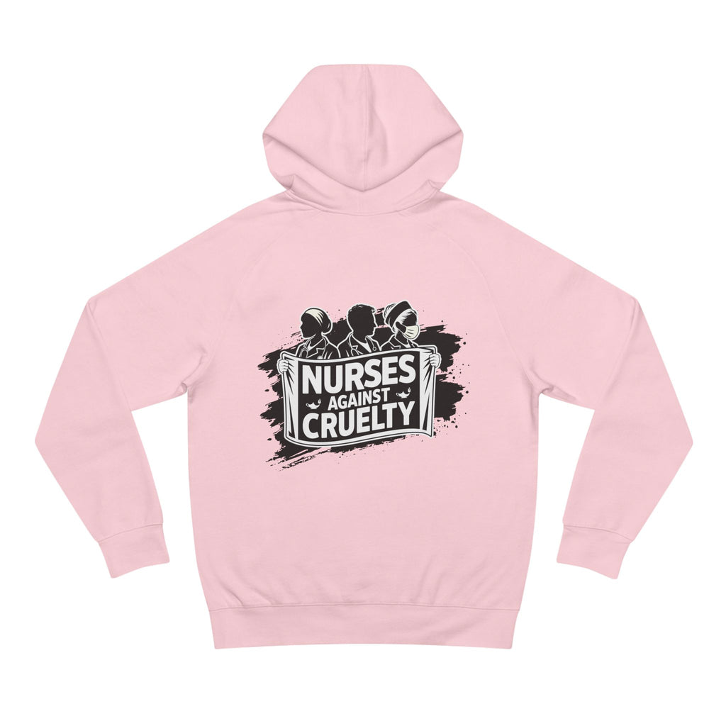 Unisex Mid-weight Hoodie - Nurses Against Fascism (front) - Nurses Against Cruelty (back) - 80% cotton, 20% polyester - NAF-H-AC5101
