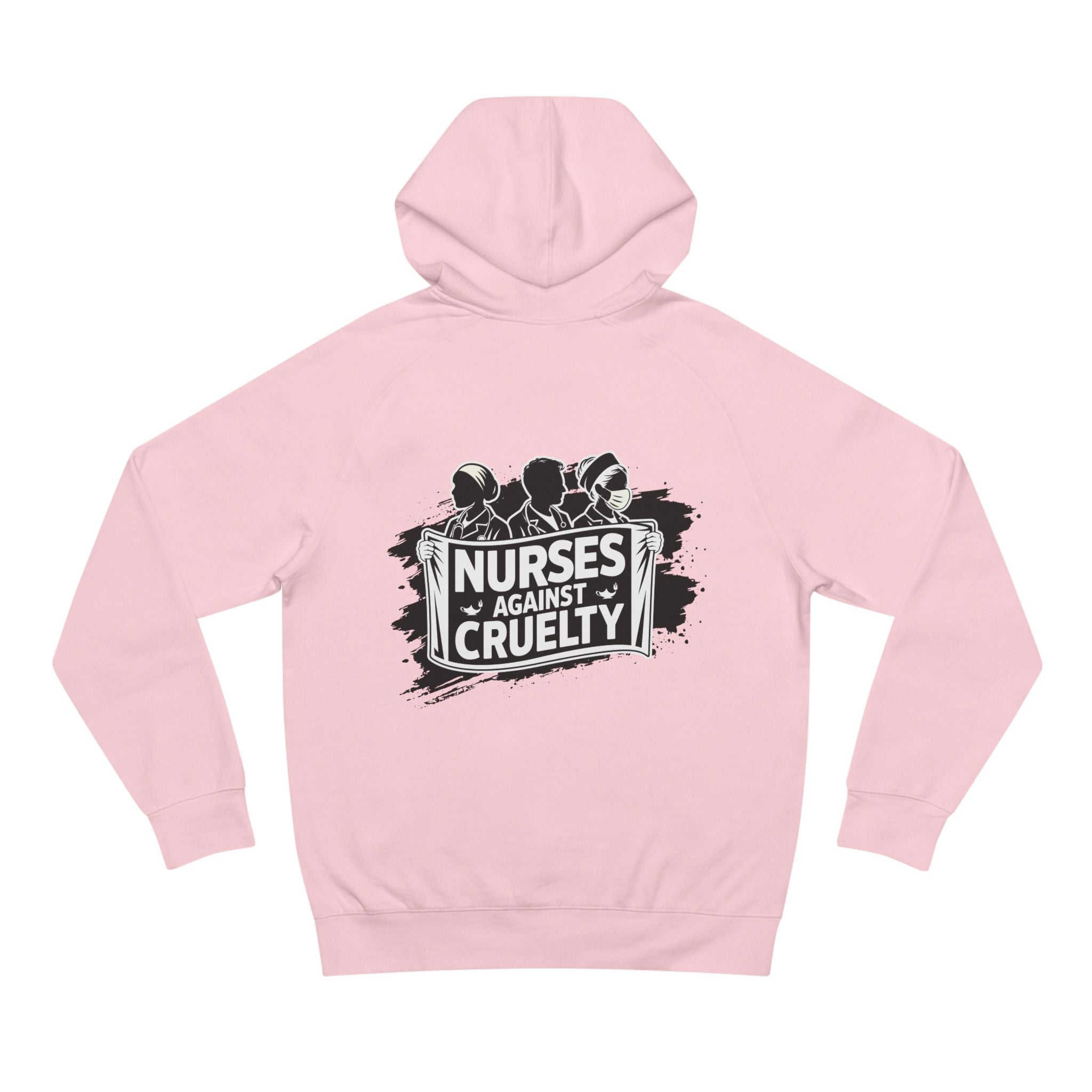 Unisex Mid-weight Hoodie - Nurses Against Fascism (front) - Nurses Against Cruelty (back) - 80% cotton, 20% polyester - NAF-H-AC5101