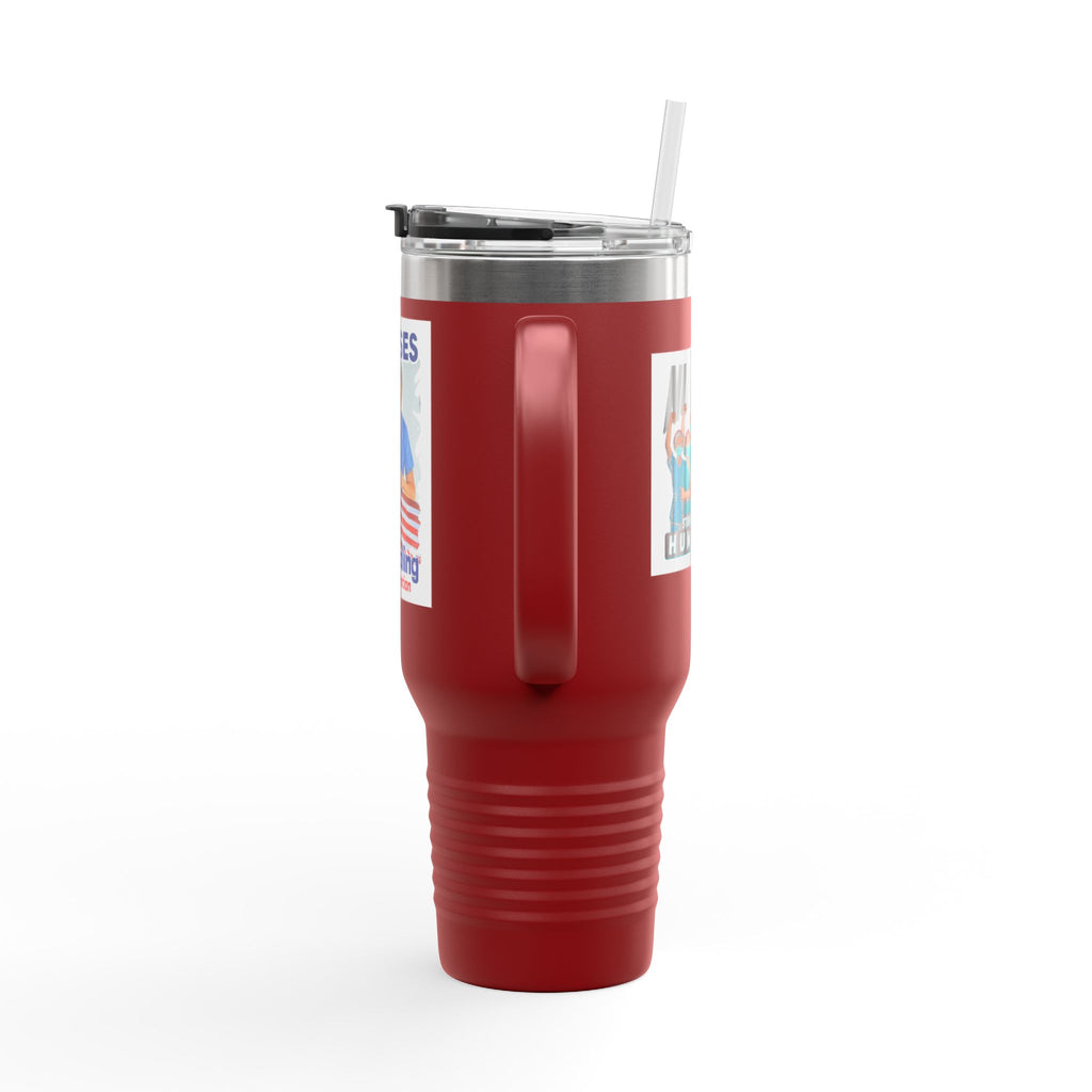 Travel Mug - Nurses For Healing The Nation (front) - Nurses Standing Up For Humanity (back) - 100% stainless steel (body) - NFH-TM-40oz