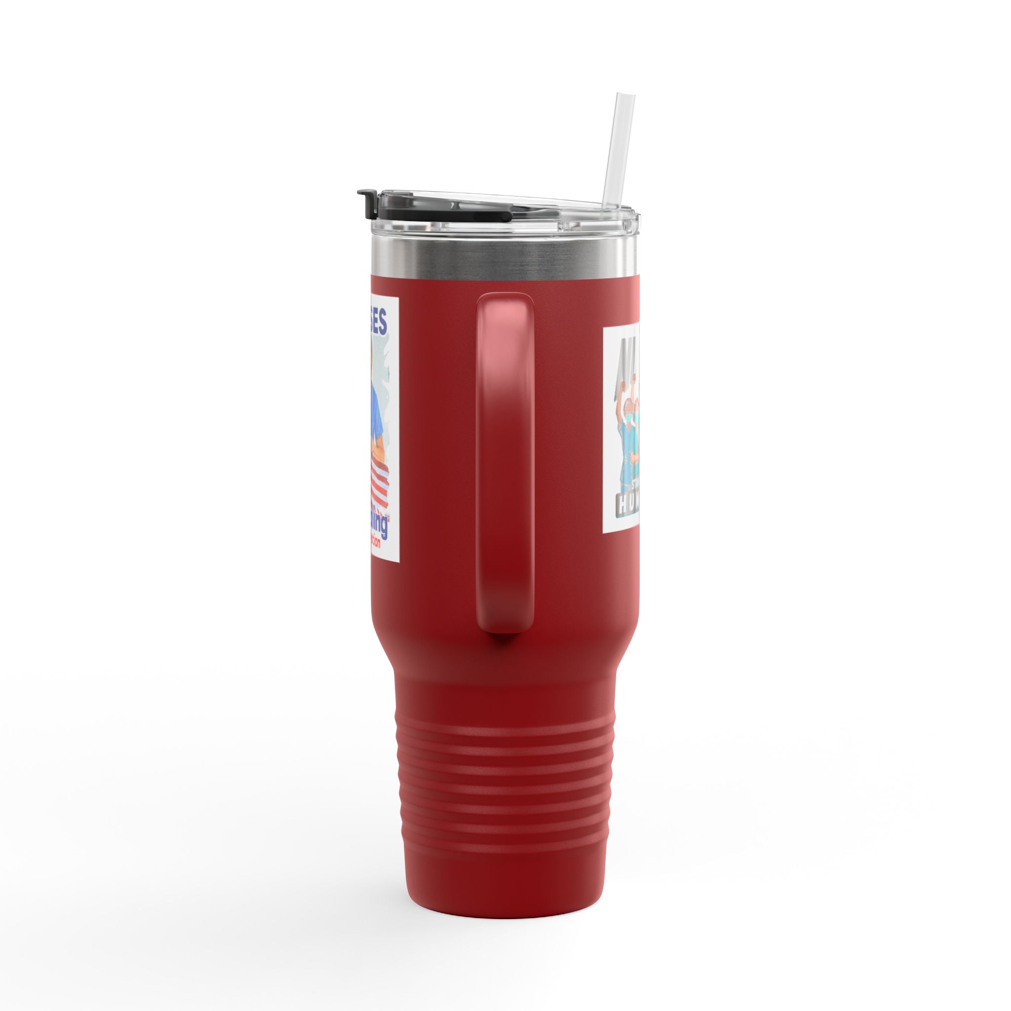 Travel Mug - Nurses For Healing The Nation (front) - Nurses Standing Up For Humanity (back) - 100% stainless steel (body) - NFH-TM-40oz