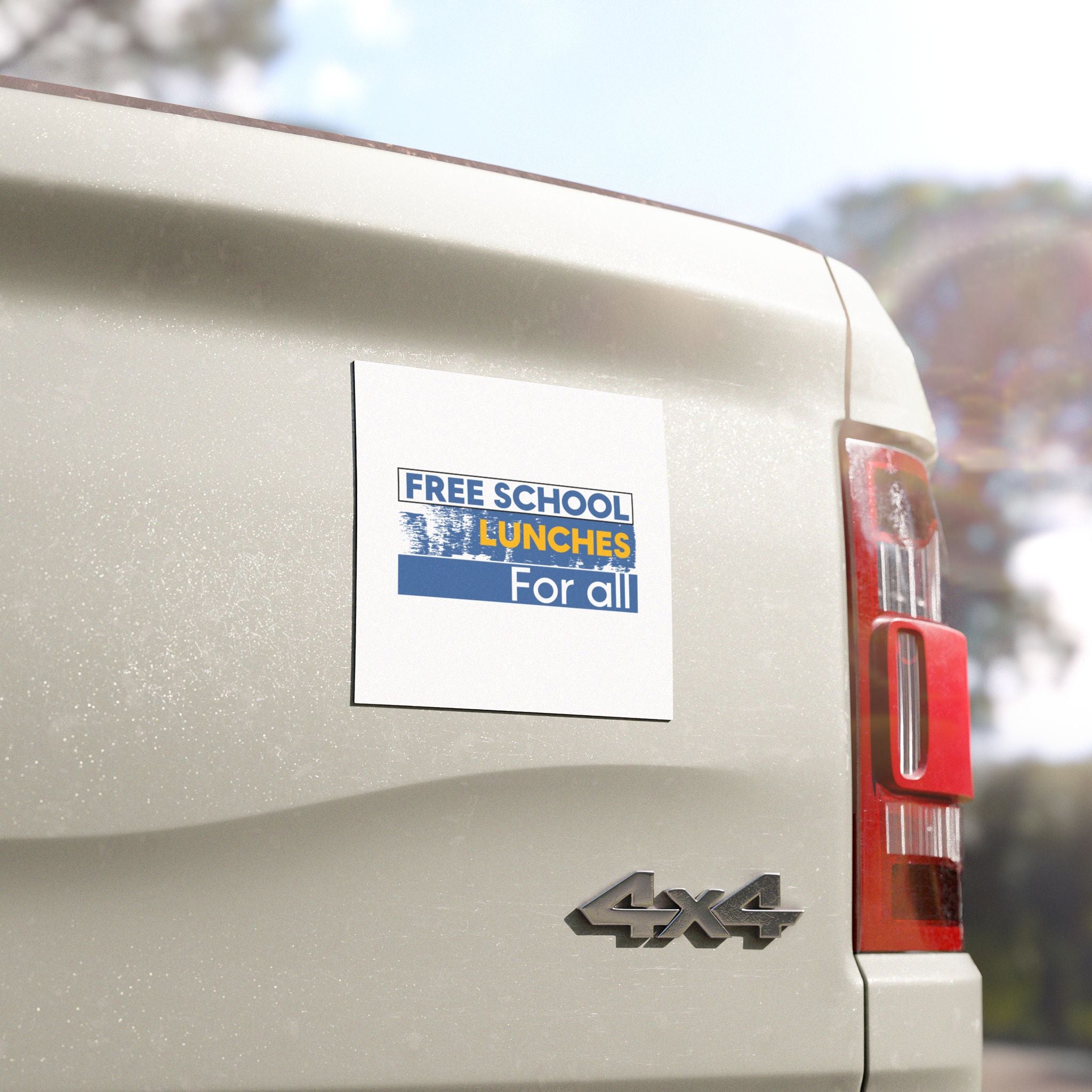 Car Magnets - Free School Lunches For All (front) - Magnetic White base and matte finish - NAH-CA-01