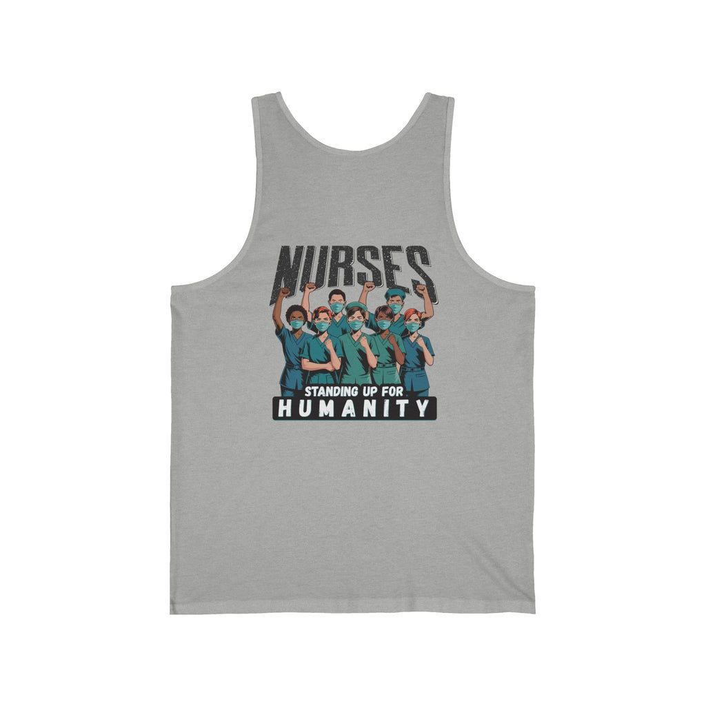 Unisex Light fabric Jersey Tank - Nurses For Healing The Nation (front) - Nurses Standing Up For Humanity (back) - 100% Airlume combed and ring-spun cotton - NFH-K-BC3480