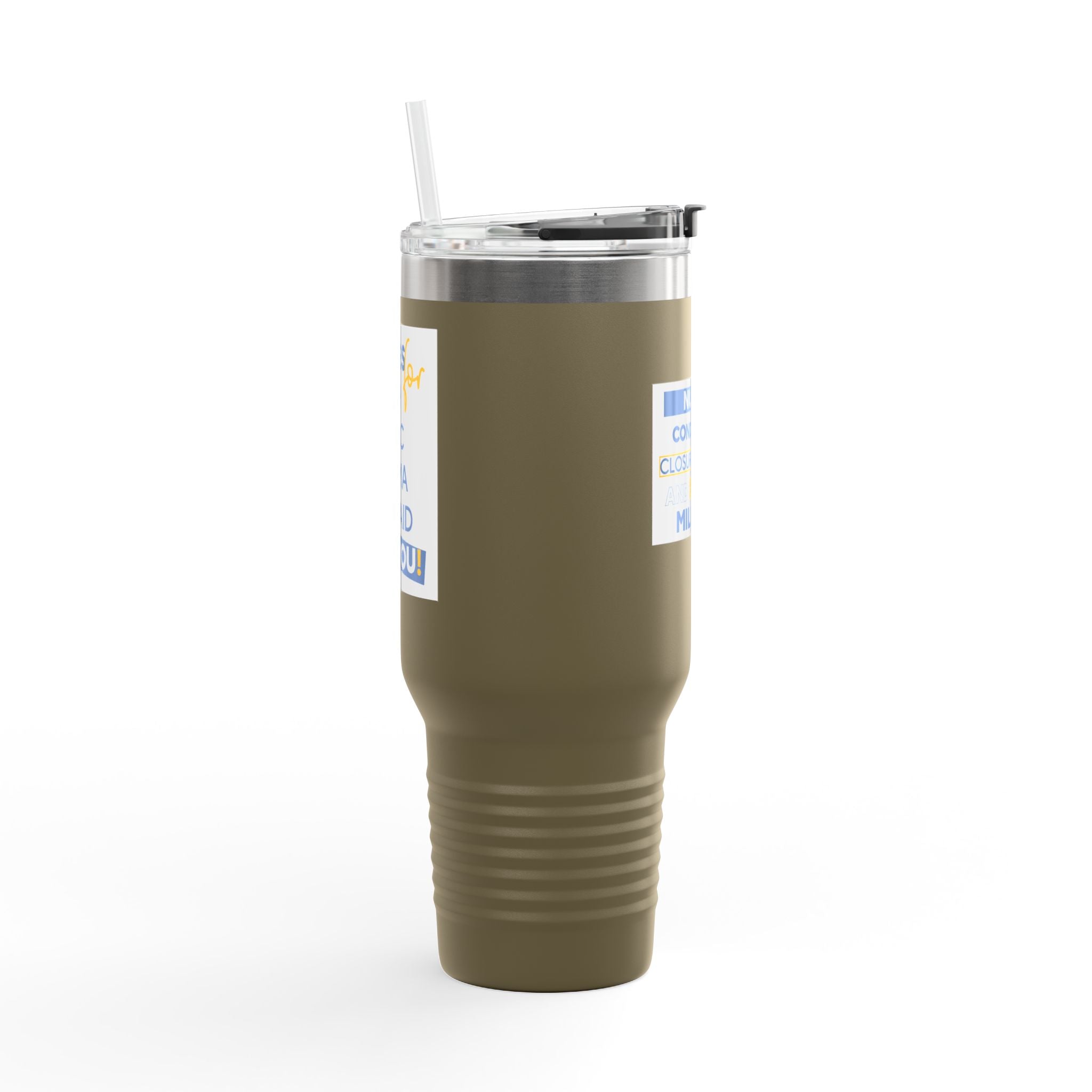 Travel Mug - Nurses Condemning Closure of USAID (front) - Nurses For NIH CDC FEMA USAID And YOU (back) - 100% stainless steel (body) - NFG-TM-40oz