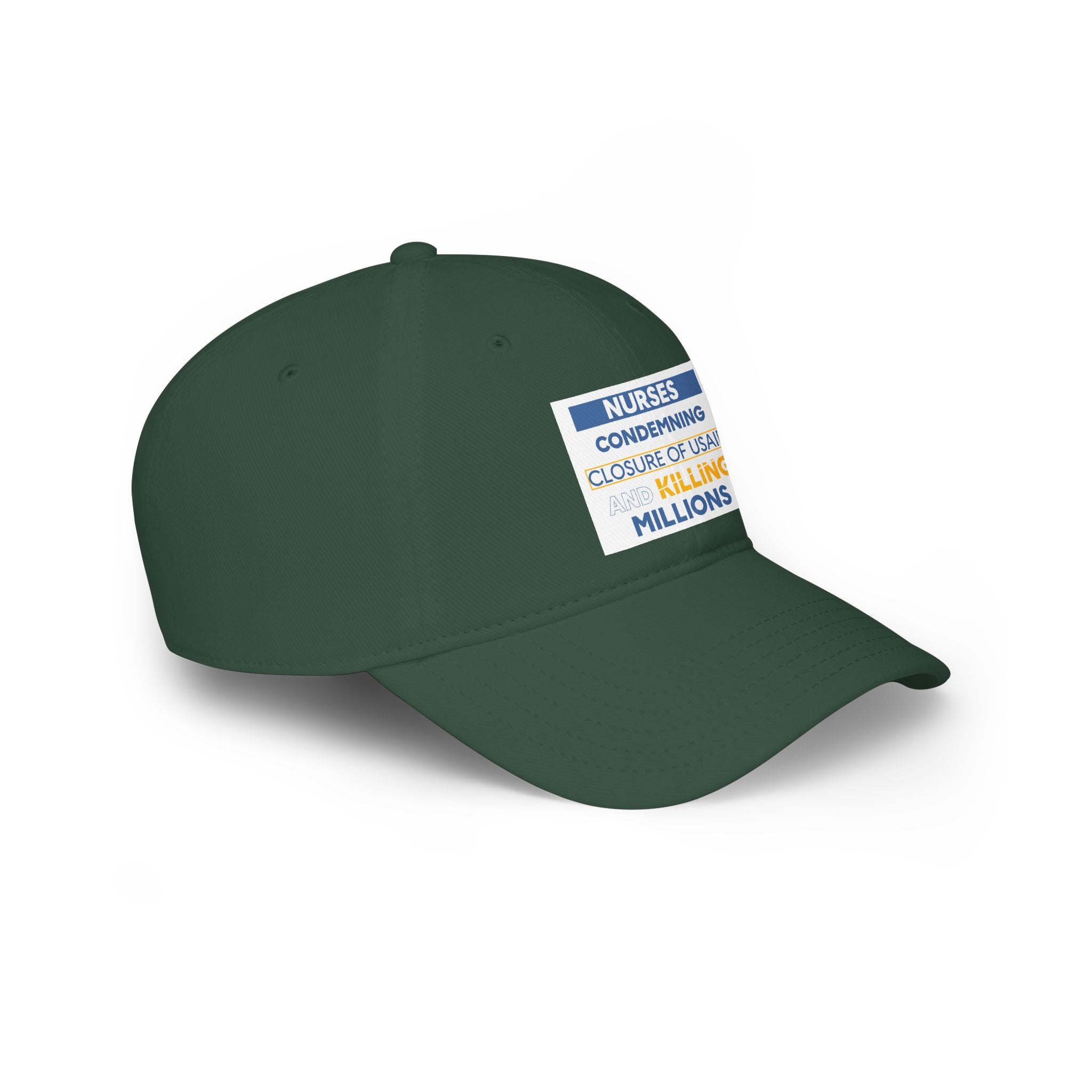 Unisex Baseball Cap - Nurses Condemning Closure of USAID (front) - 100% Cotton Twill - NFG-B-18-253