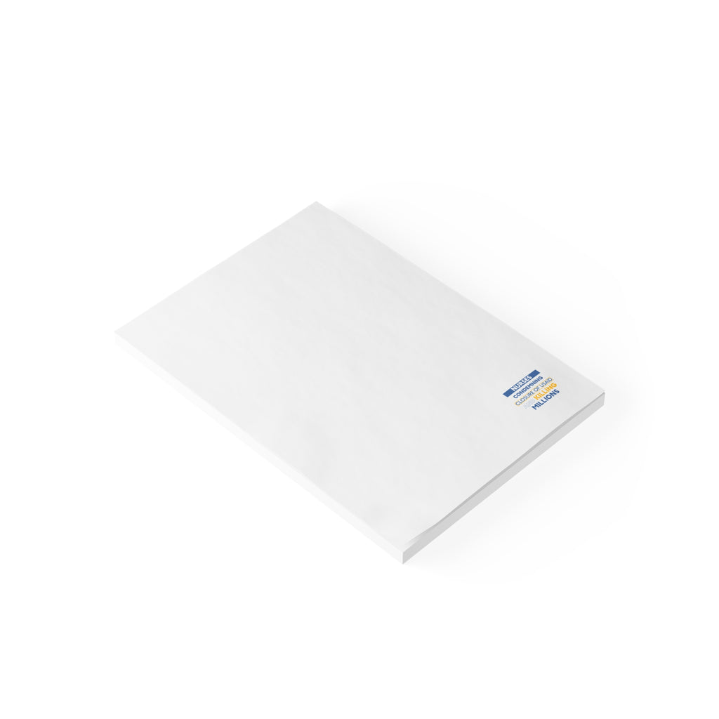 Post-it® Note Pads - Nurses Condemning Closure of USAID (front) - 75.2 gsm white uncoated paper - NFG-NP-3M