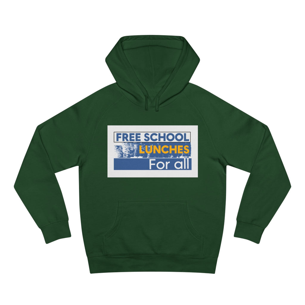 Unisex Mid-weight Hoodie - Free School Lunches For All (front) - Nurses Against The Rich Starving The Poor (back) - 80% cotton, 20% Polyester - NAH-H-AC5101