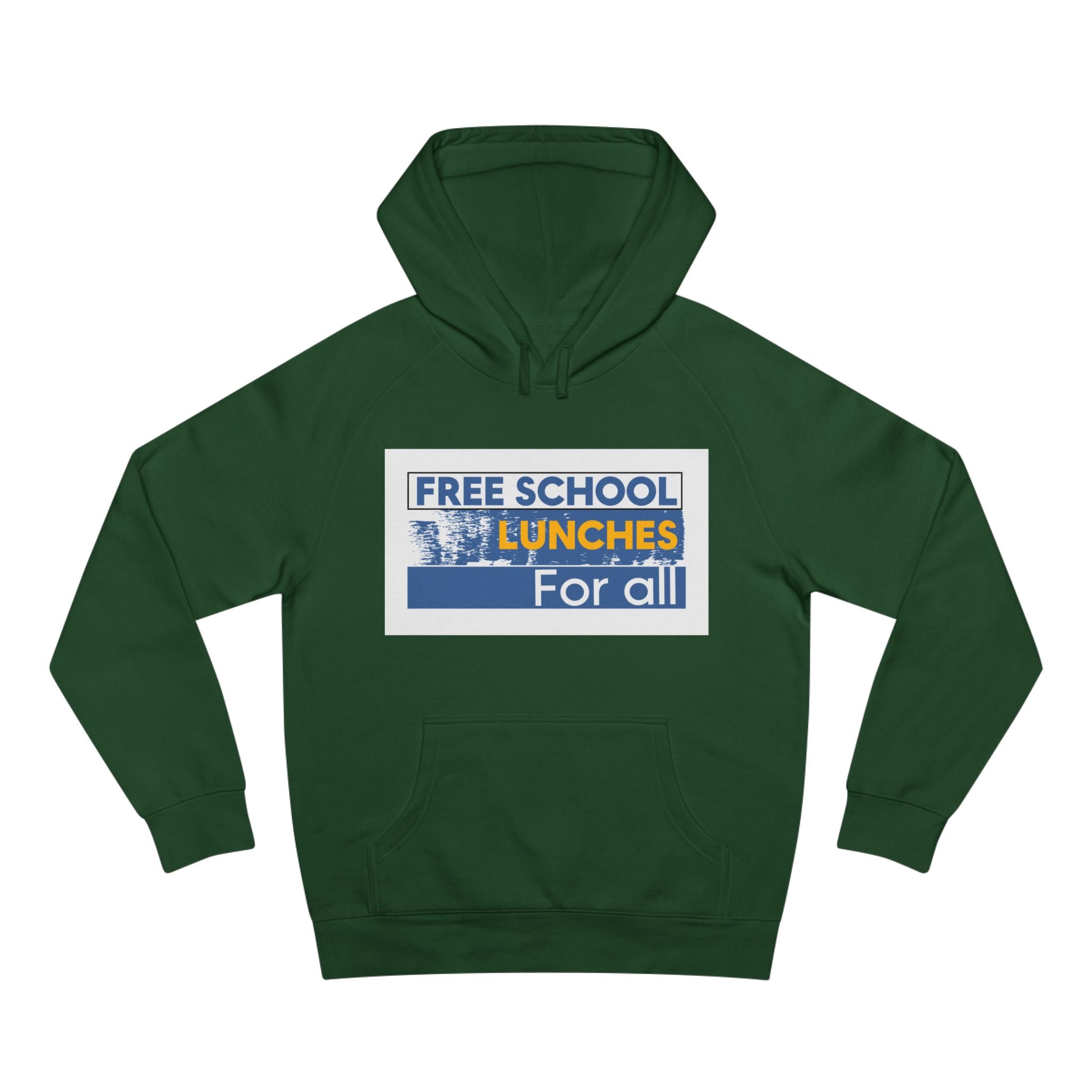 Unisex Mid-weight Hoodie - Free School Lunches For All (front) - Nurses Against The Rich Starving The Poor (back) - 80% cotton, 20% Polyester - NAH-H-AC5101