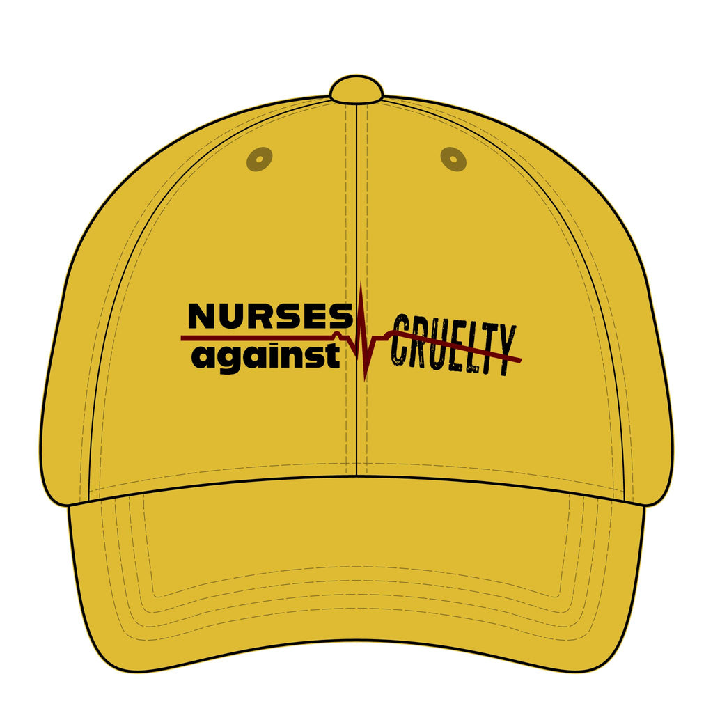 Women's Pigment-Dyed Cap - Nurses Against Fascism (front) - 100% cotton pigment-washed twill - NAF-DC-CASSIE