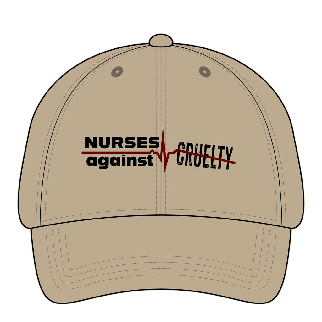 Women's Pigment-Dyed Cap - Nurses Against Fascism (front) - 100% cotton pigment-washed twill - NAF-DC-CASSIE