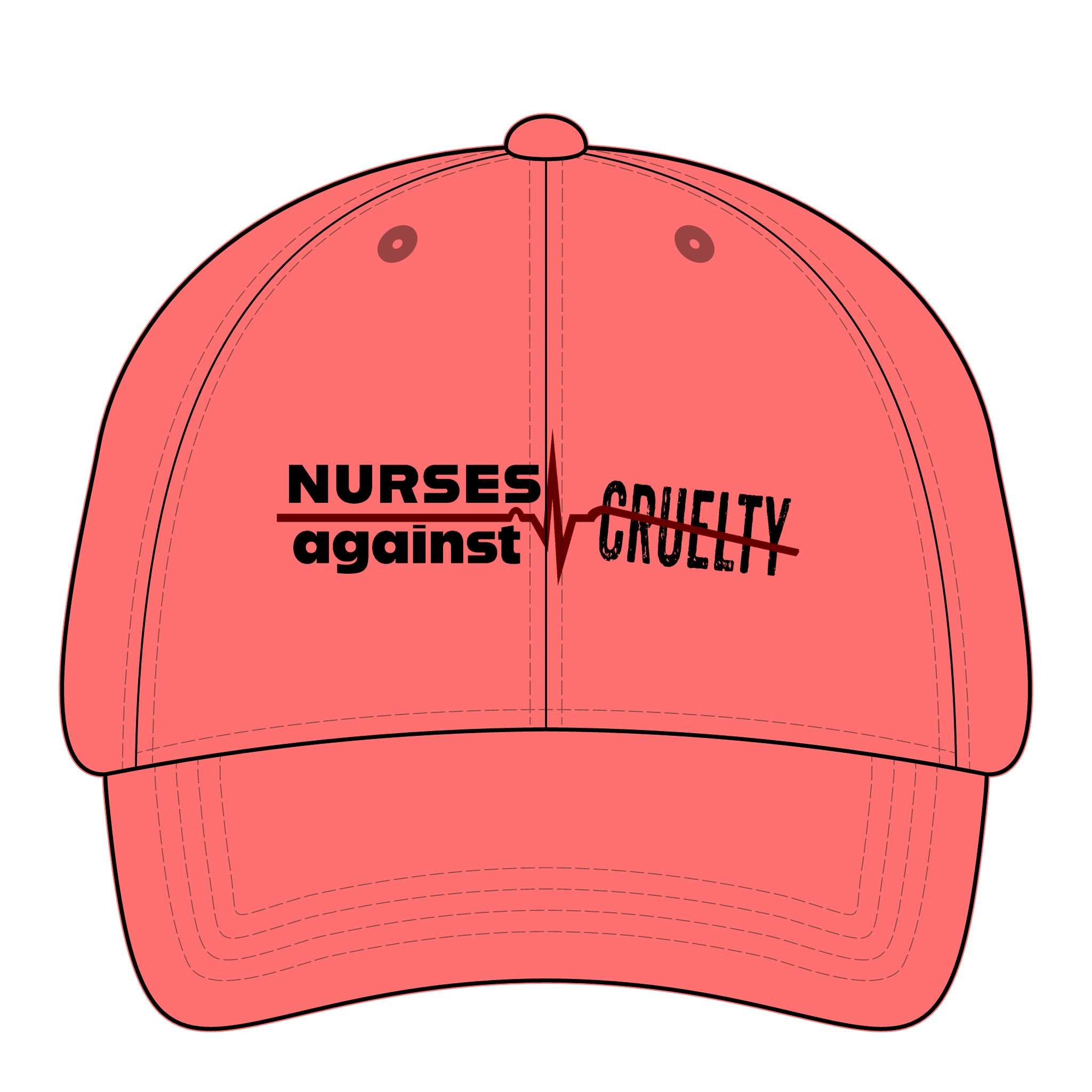 Women's Pigment-Dyed Cap - Nurses Against Fascism (front) - 100% cotton pigment-washed twill - NAF-DC-CASSIE