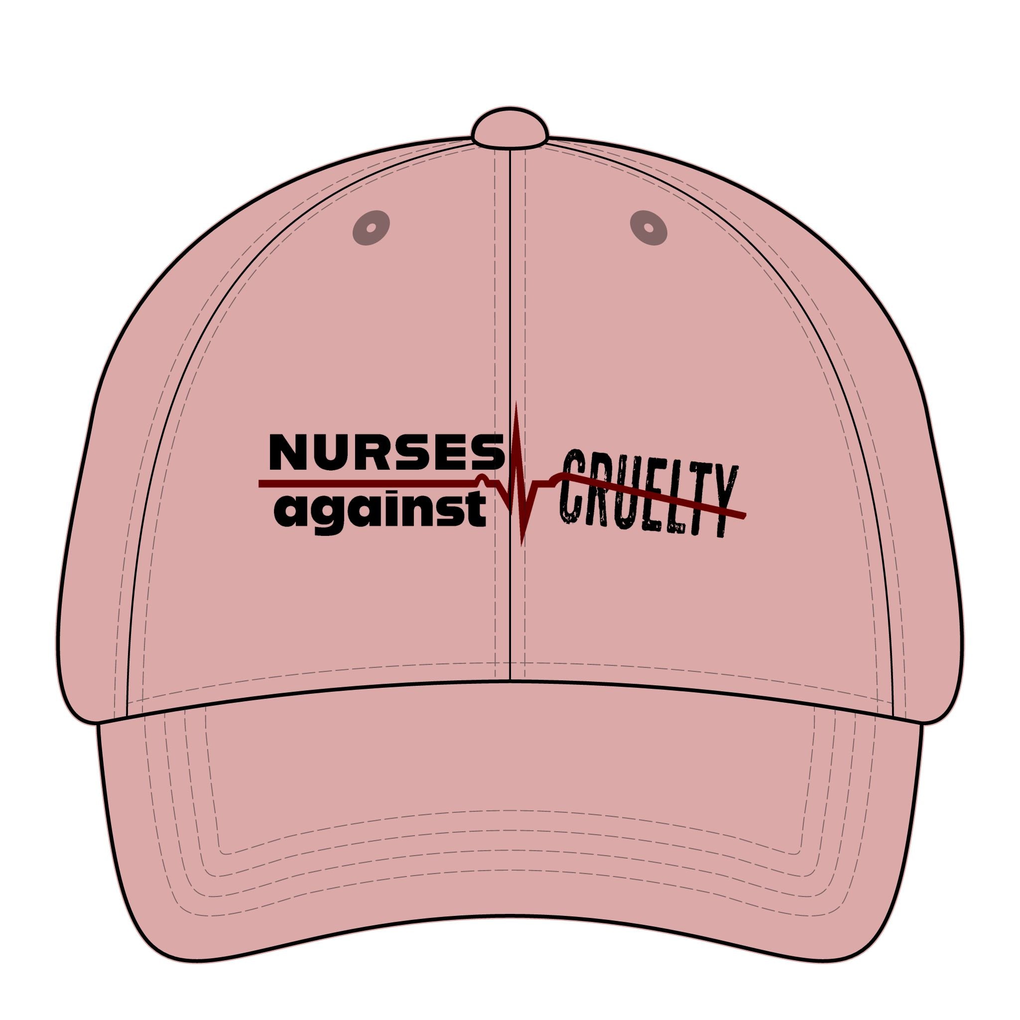 Women's Pigment-Dyed Cap - Nurses Against Fascism (front) - 100% cotton pigment-washed twill - NAF-DC-CASSIE