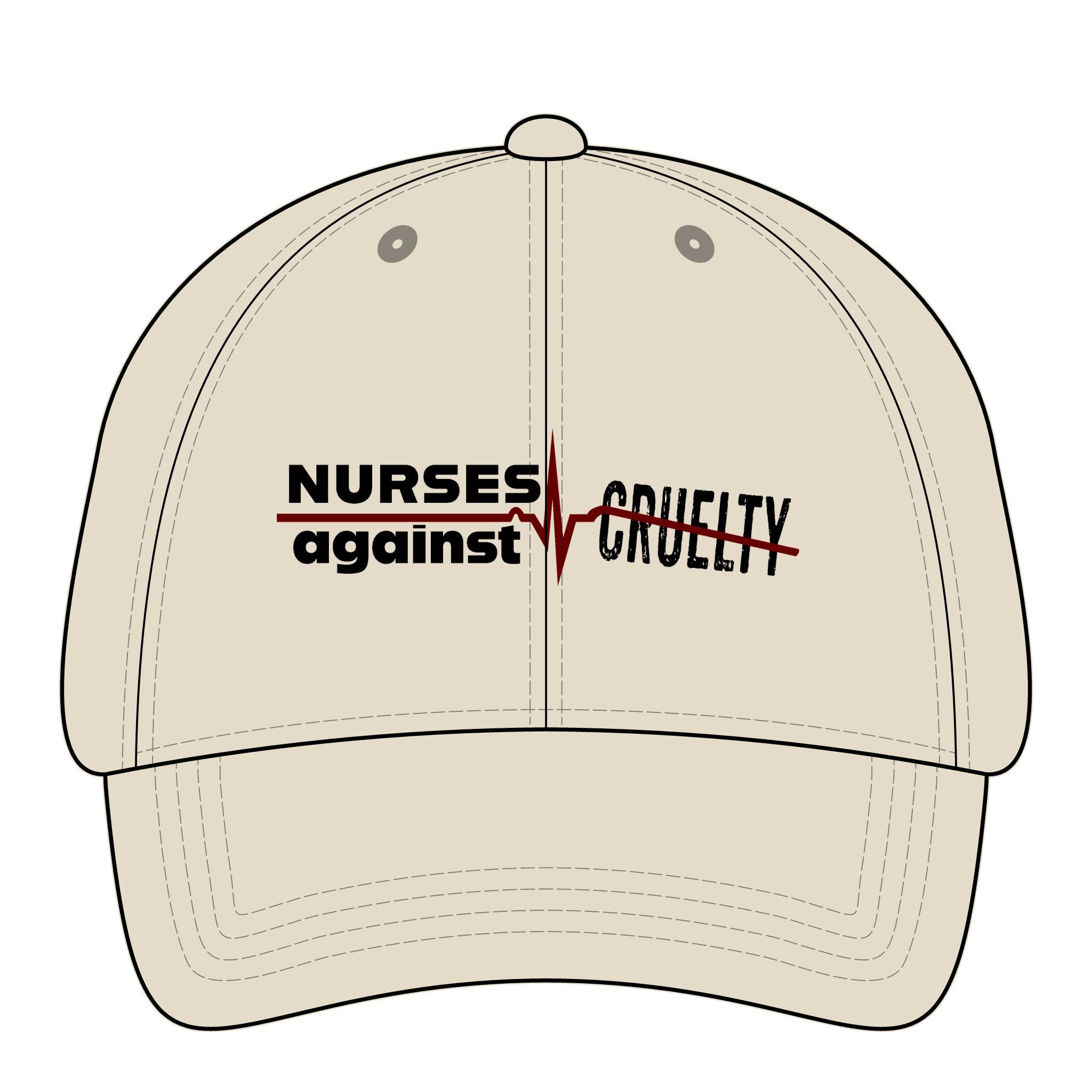 Women's Pigment-Dyed Cap - Nurses Against Fascism (front) - 100% cotton pigment-washed twill - NAF-DC-CASSIE