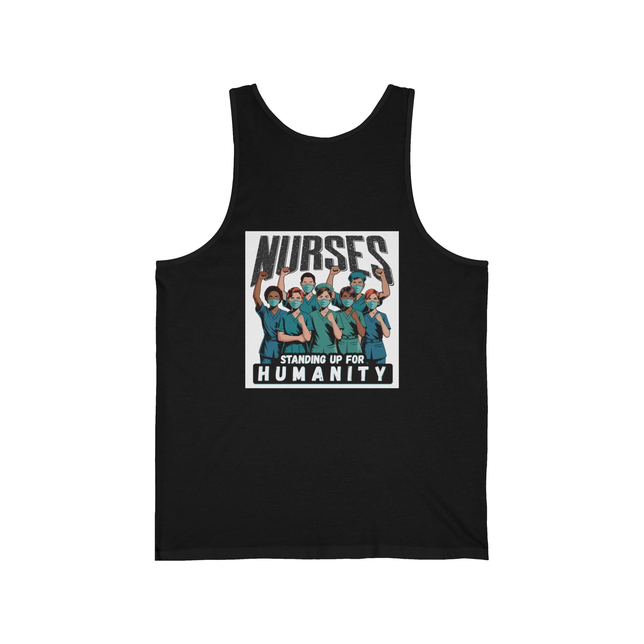 Unisex Light fabric Jersey Tank - Nurses For Healing The Nation (front) - Nurses Standing Up For Humanity (back) - 100% Airlume combed and ring-spun cotton - NFH-K-BC3480