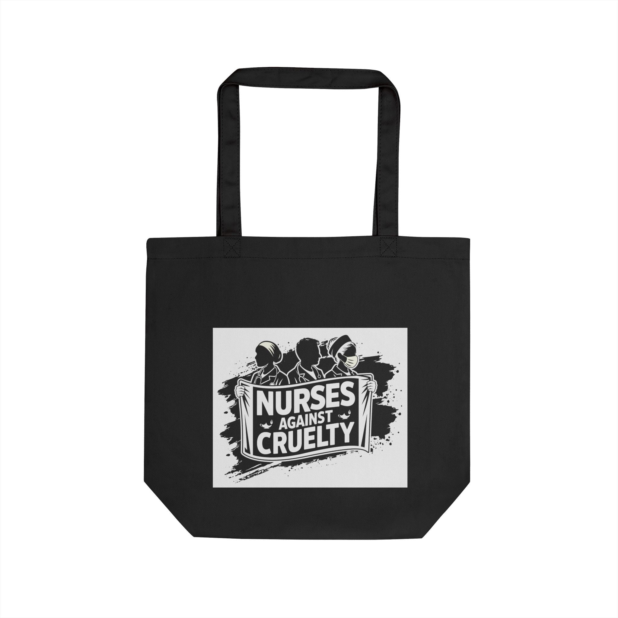 Eco Tote Bag - Nurses Against Fascism (front) - Nurses Against Cruelty (back) - 100% certified organic cotton twill - NAF-TB-EC8000