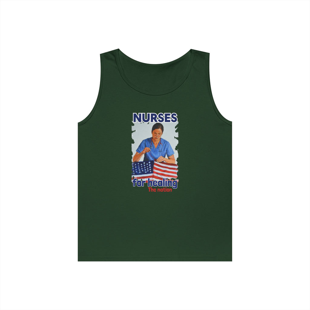 Unisex Medium fabric Cotton Tank Top - Nurses For Healing The Nation (front) - Nurses Standing Up For Humanity (back) - 100% cotton - NFH-K-G5200