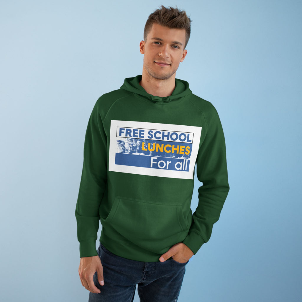 Unisex Mid-weight Hoodie - Free School Lunches For All (front) - Nurses Against The Rich Starving The Poor (back) - 80% cotton, 20% Polyester - NAH-H-AC5101