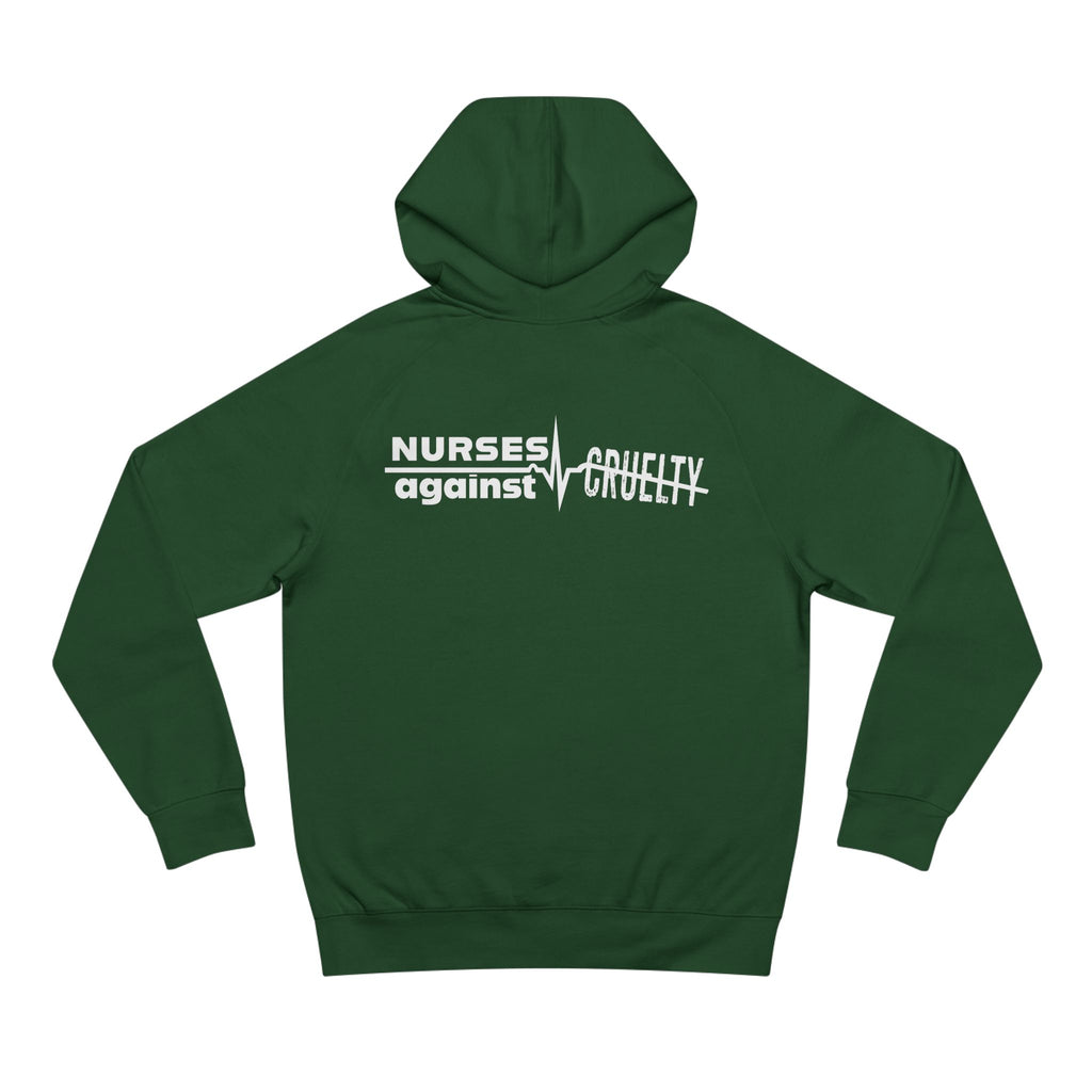 Unisex Mid-weight Hoodie - Nurses Against Fascism (front) - Nurses Against Cruelty (back) - 80% cotton, 20% polyester - NAF-H-AC5101
