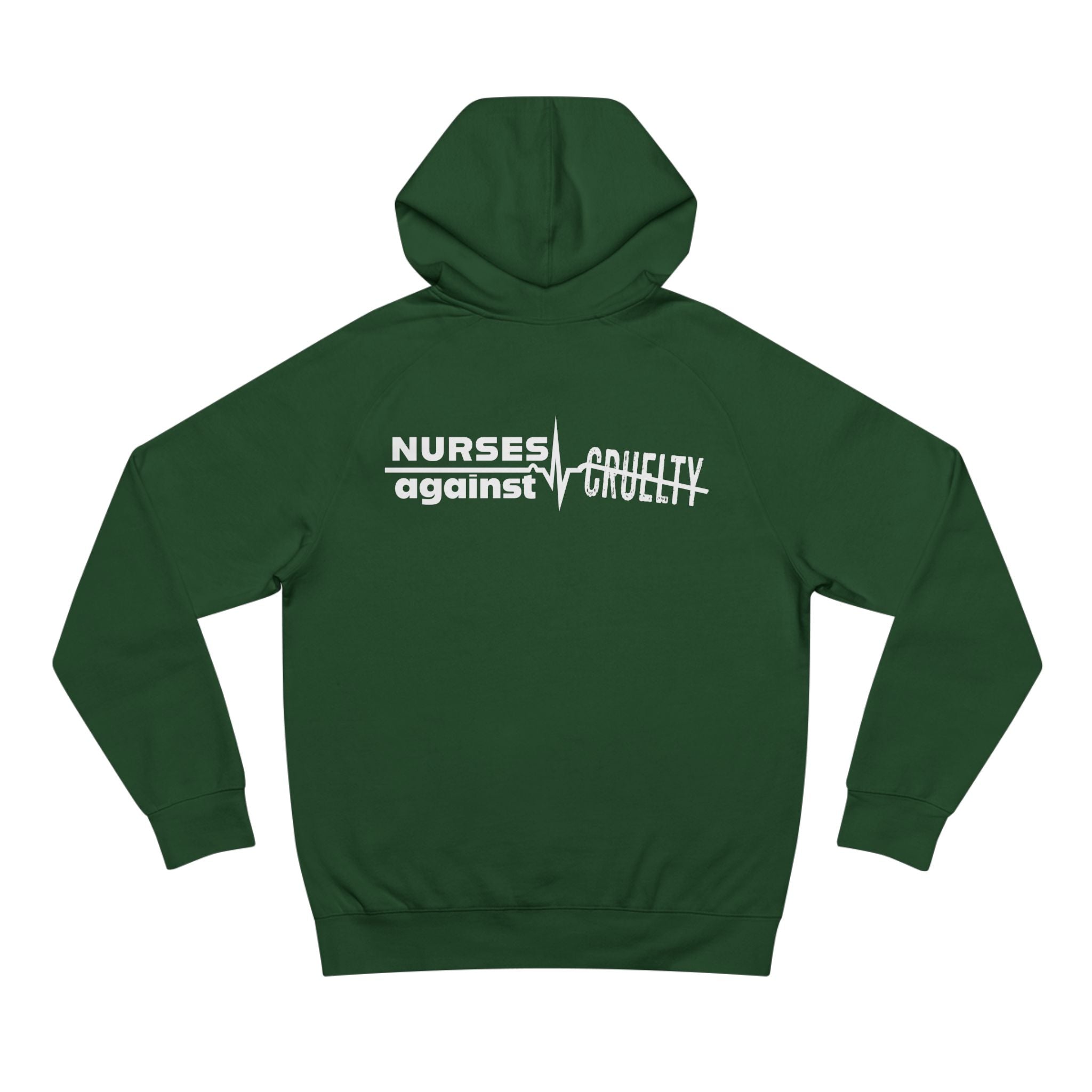 Unisex Mid-weight Hoodie - Nurses Against Fascism (front) - Nurses Against Cruelty (back) - 80% cotton, 20% polyester - NAF-H-AC5101