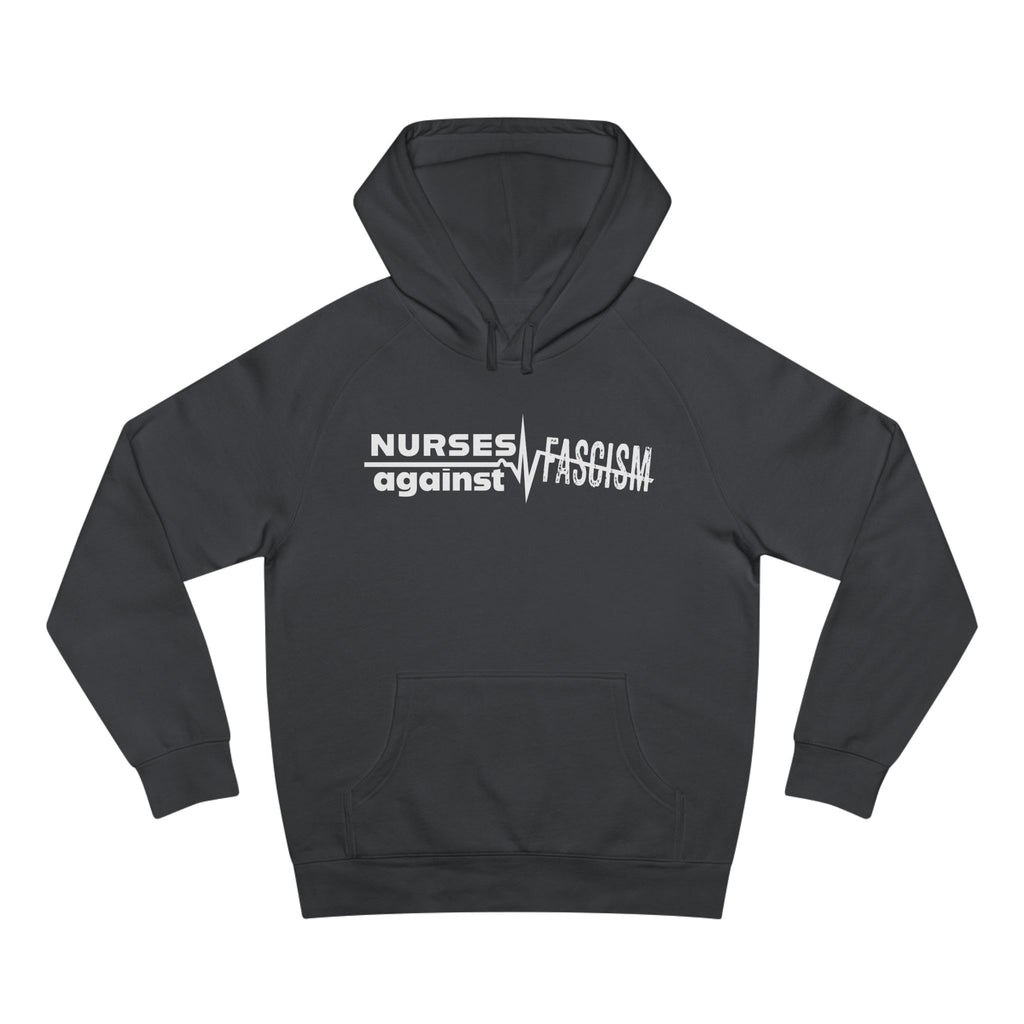 Unisex Mid-weight Hoodie - Nurses Against Fascism (front) - Nurses Against Cruelty (back) - 80% cotton, 20% polyester - NAF-H-AC5101