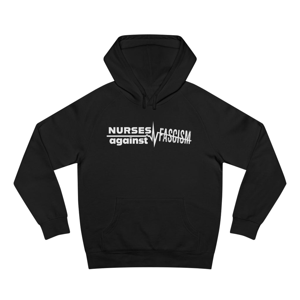 Unisex Mid-weight Hoodie - Nurses Against Fascism (front) - Nurses Against Cruelty (back) - 80% cotton, 20% polyester - NAF-H-AC5101