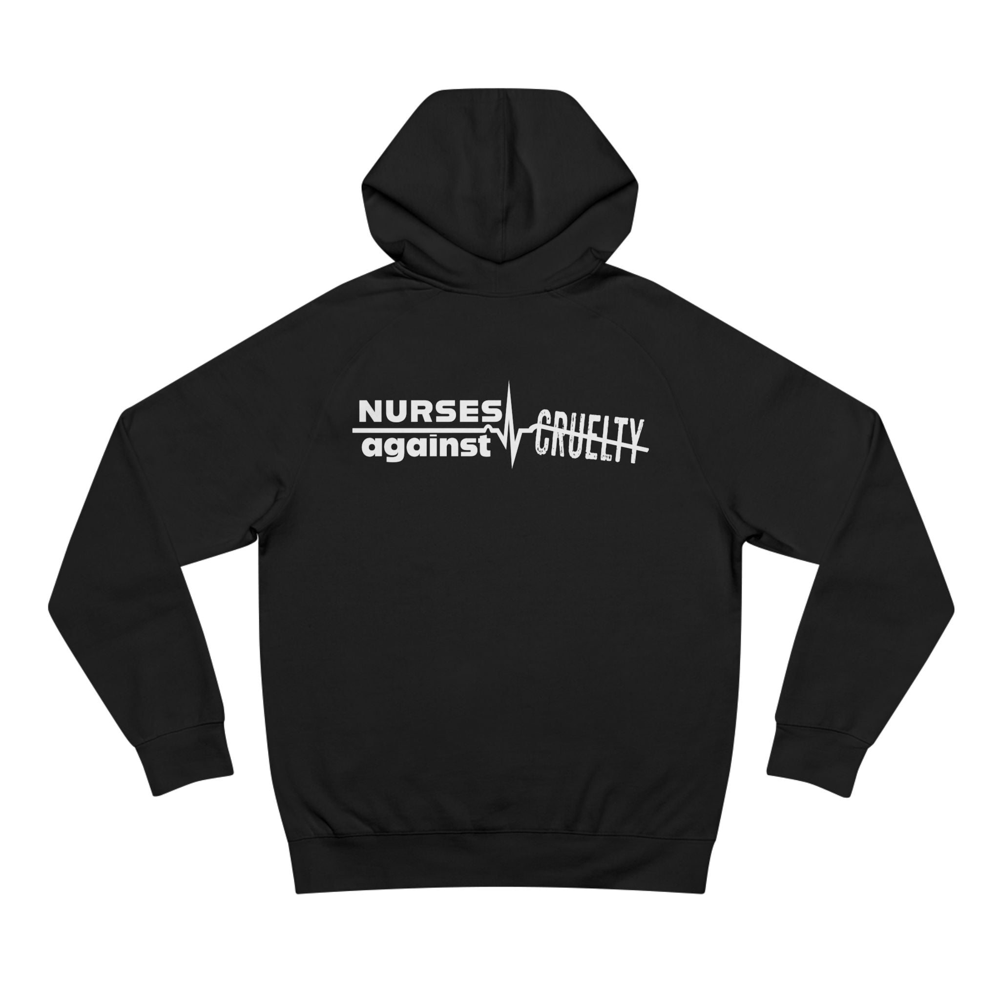 Unisex Mid-weight Hoodie - Nurses Against Fascism (front) - Nurses Against Cruelty (back) - 80% cotton, 20% polyester - NAF-H-AC5101