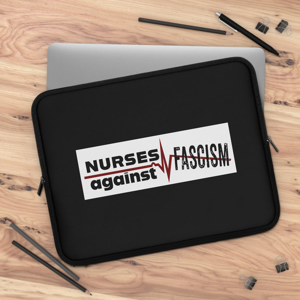 Laptop Sleeve - Nurses Against Fascism (front) - Smooth neoprene - NAF-LS-01