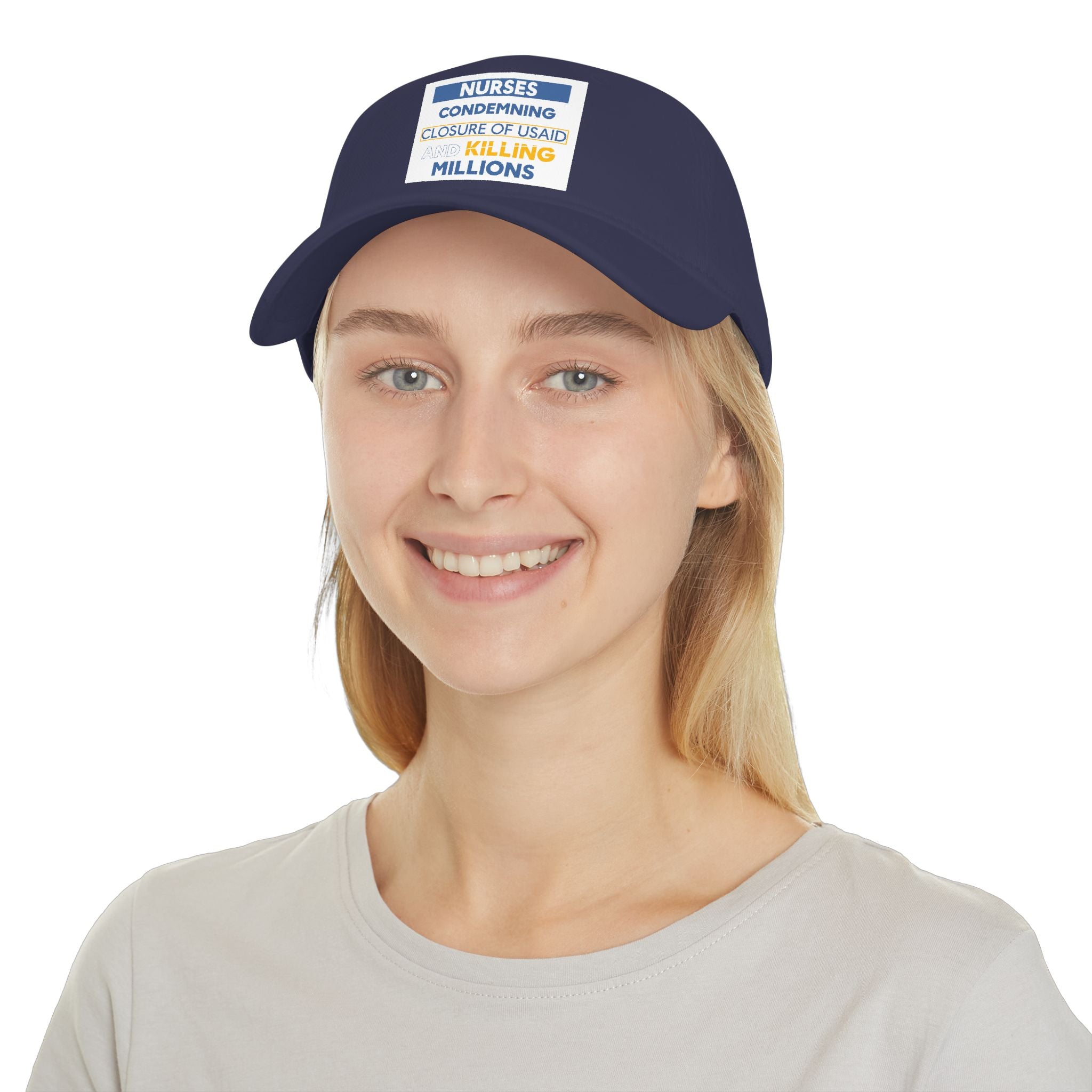 Unisex Baseball Cap - Nurses Condemning Closure of USAID (front) - 100% Cotton Twill - NFG-B-18-253
