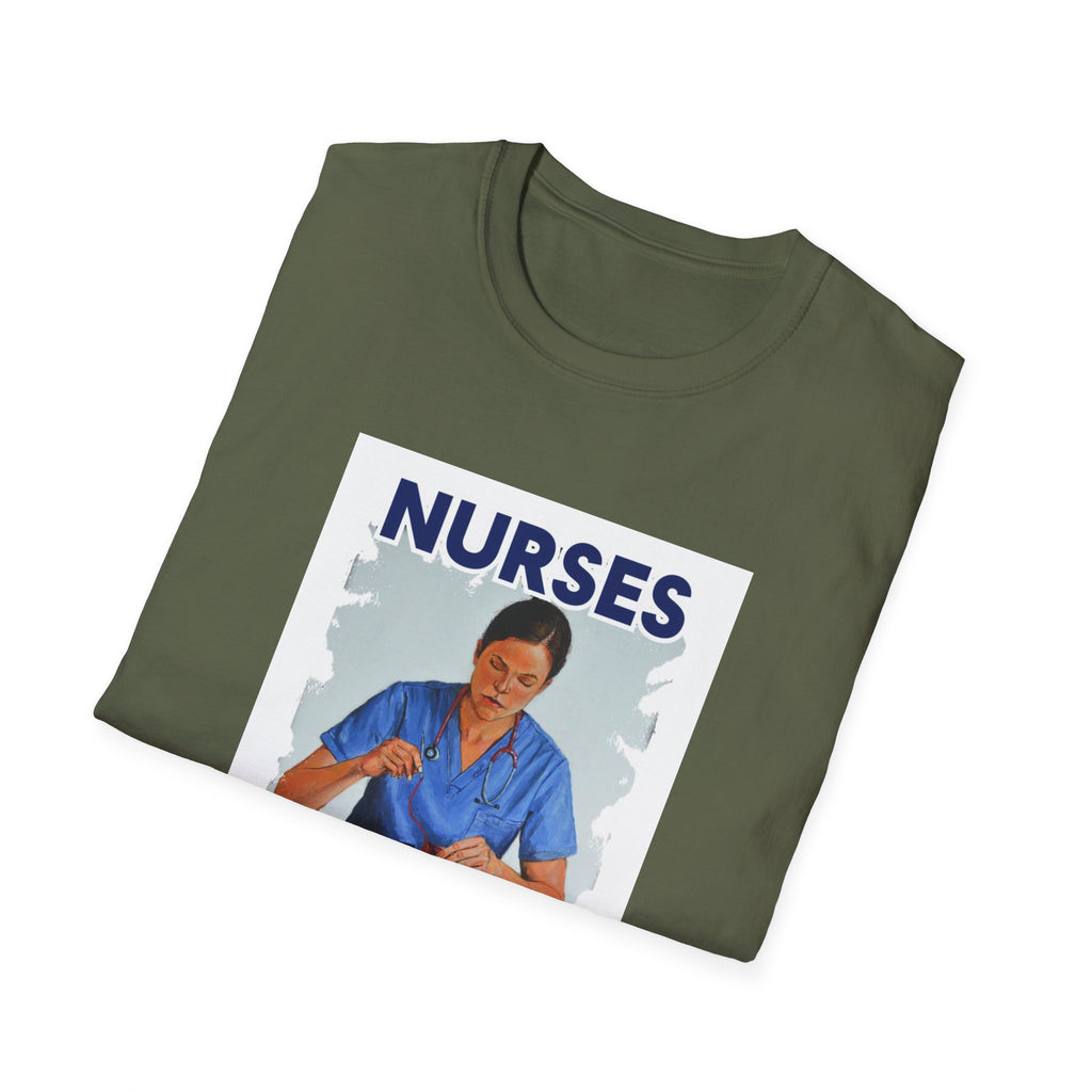 Unisex Lightweight fabric T-Shirt - Nurses For Healing The Nation (front) - Nurses Standing Up For Humanity (back) - 100% ring-spun cotton - NFH-T-G64000