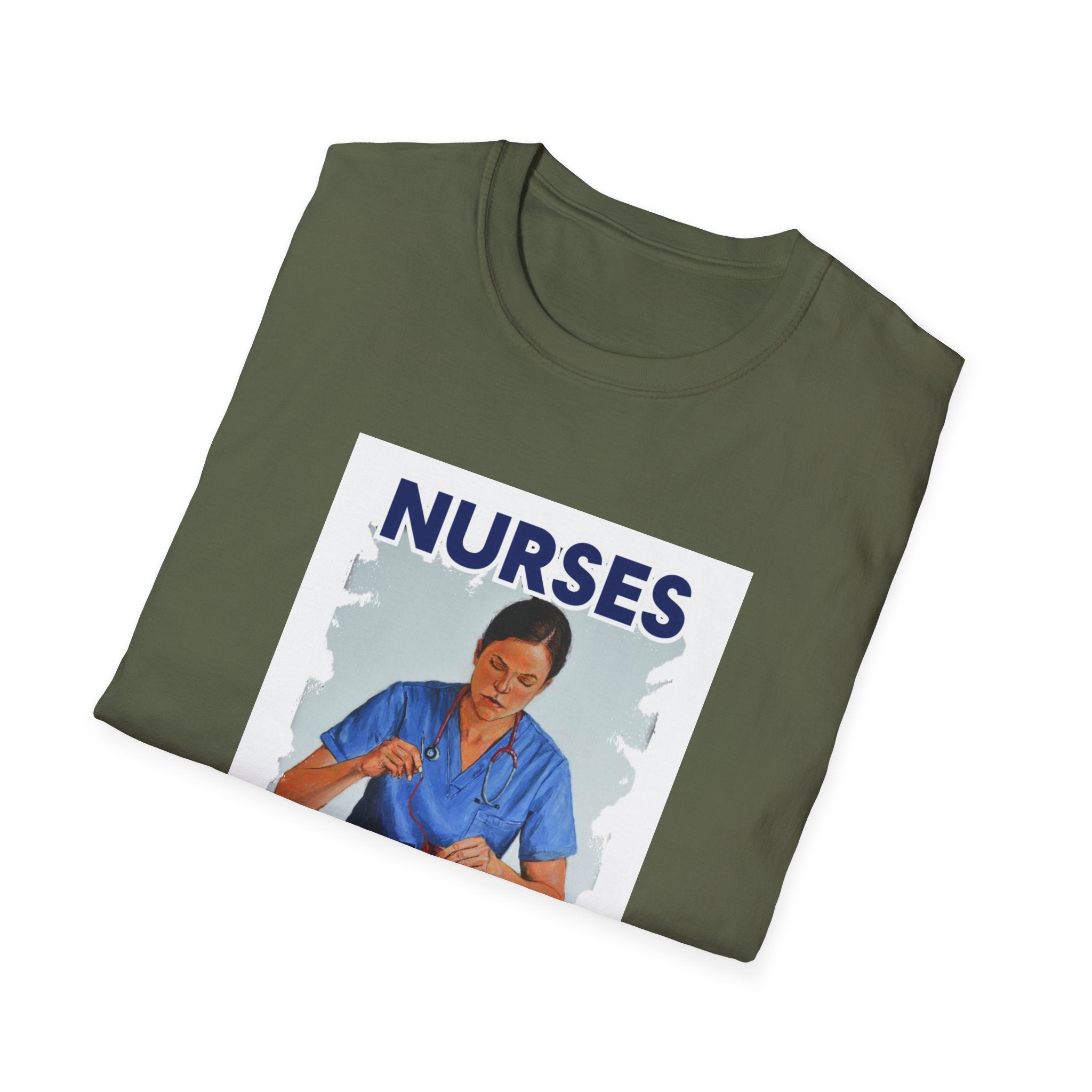 Unisex Lightweight fabric T-Shirt - Nurses For Healing The Nation (front) - Nurses Standing Up For Humanity (back) - 100% ring-spun cotton - NFH-T-G64000