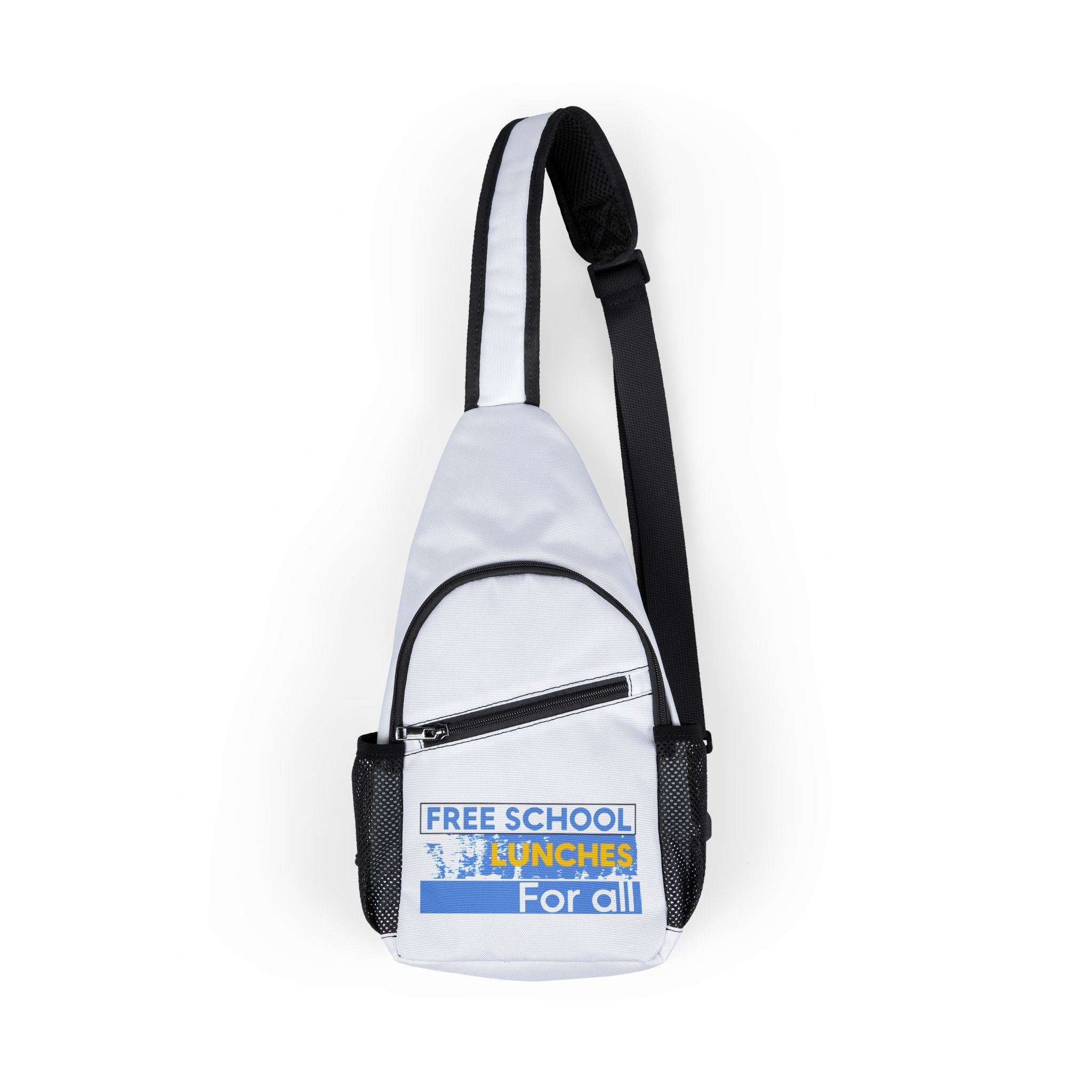 Unisex Chest Bag - Free School Lunches For All (front) - Nurses Against The Rich Starving The Poor (back) - 100% nylon - NAH-CB-1719