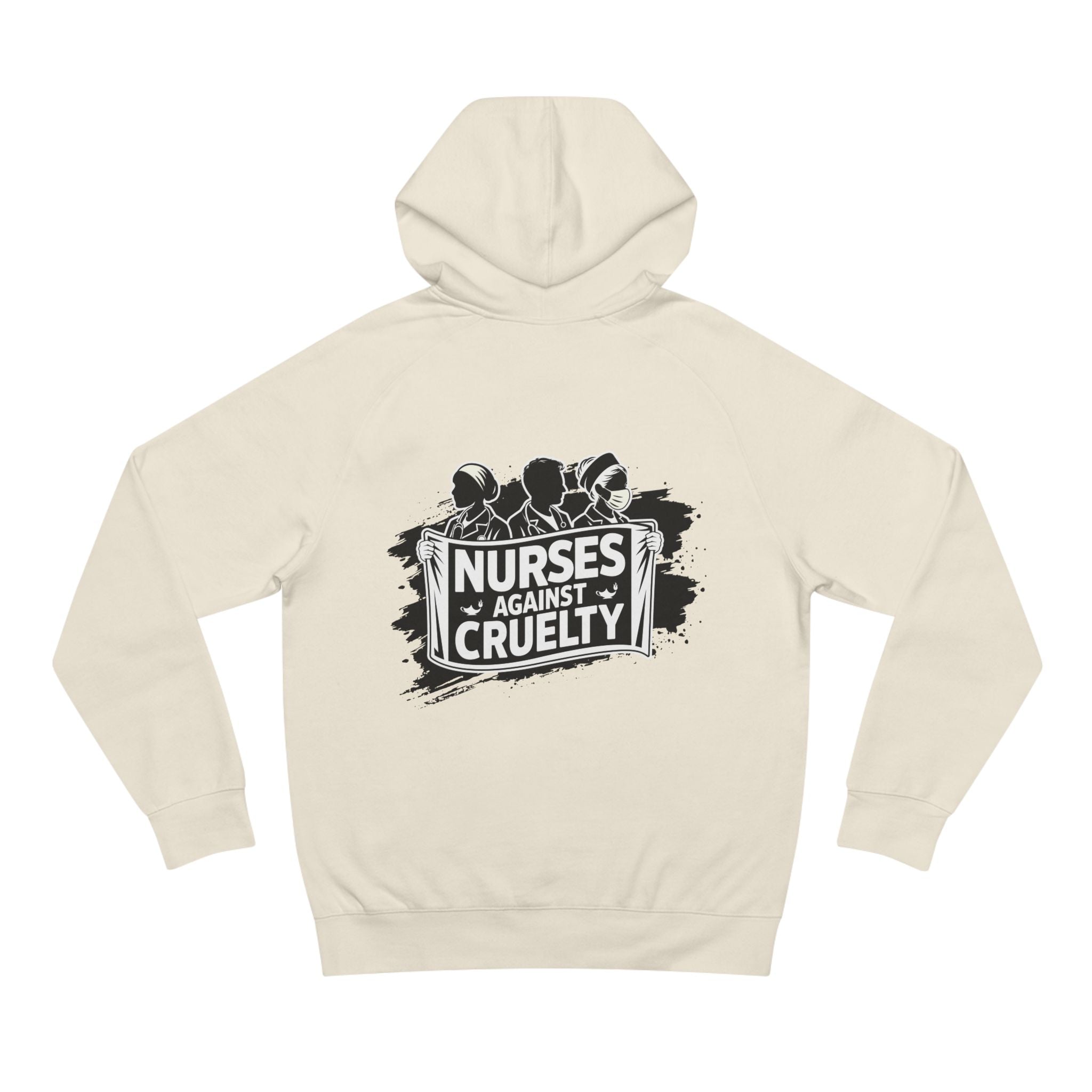 Unisex Mid-weight Hoodie - Nurses Against Fascism (front) - Nurses Against Cruelty (back) - 80% cotton, 20% polyester - NAF-H-AC5101