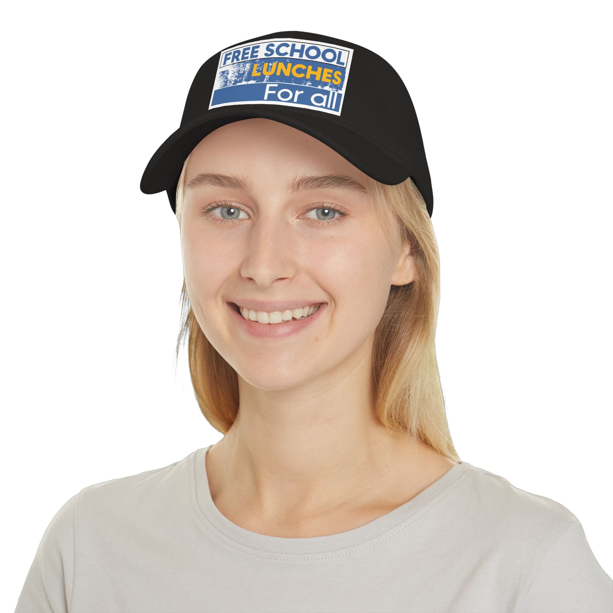 Unisex Baseball Cap - Free School Lunches For All (front) - 100% Cotton Twill - NAH-B-18-253