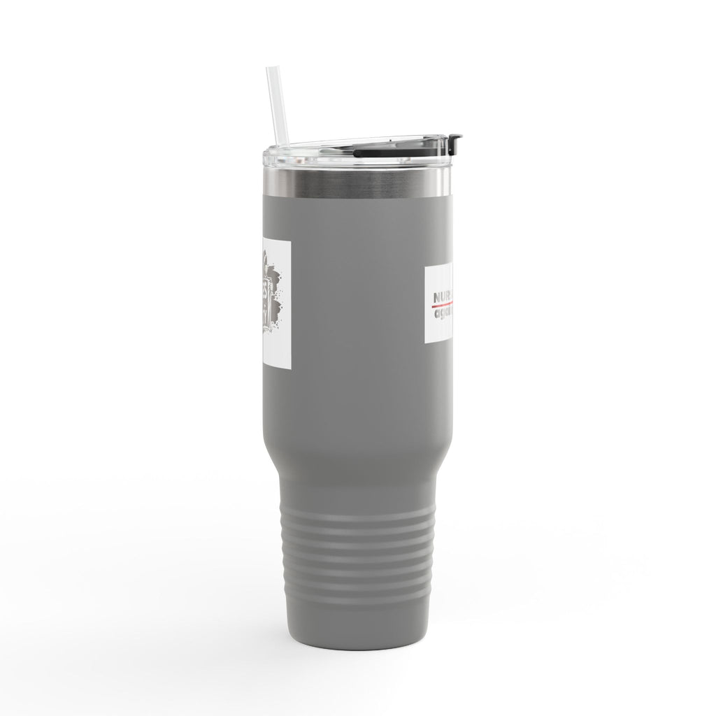 Travel Mug - Nurses Against Fascism (right) - Nurses Against Cruelty (left) - 100% stainless steel (body) - NAF-TM-40oz