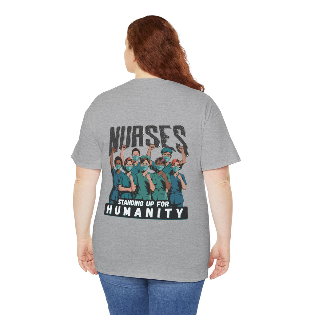 Unisex Medium fabric Cotton Tee - Nurses For Healing The Nation (front) - Nurses Standing Up For Humanity (back) - 100% cotton - NFH-T-G5000