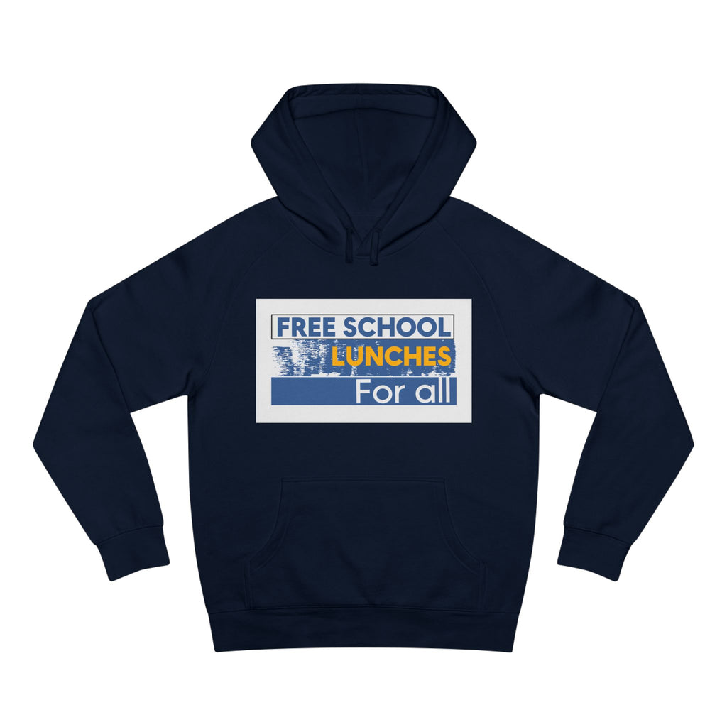 Unisex Mid-weight Hoodie - Free School Lunches For All (front) - Nurses Against The Rich Starving The Poor (back) - 80% cotton, 20% Polyester - NAH-H-AC5101