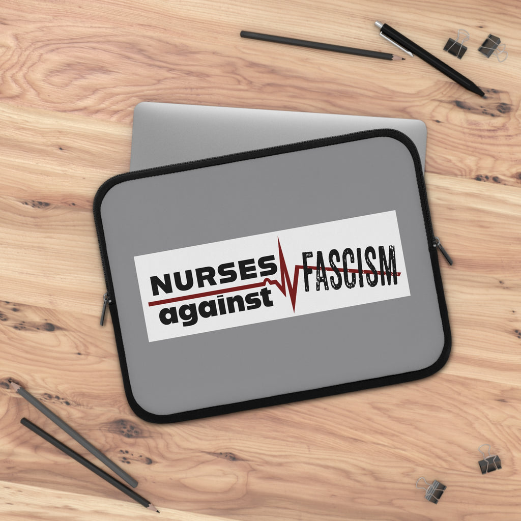 Laptop Sleeve - Nurses Against Fascism (front) - Smooth neoprene - NAF-LS-01