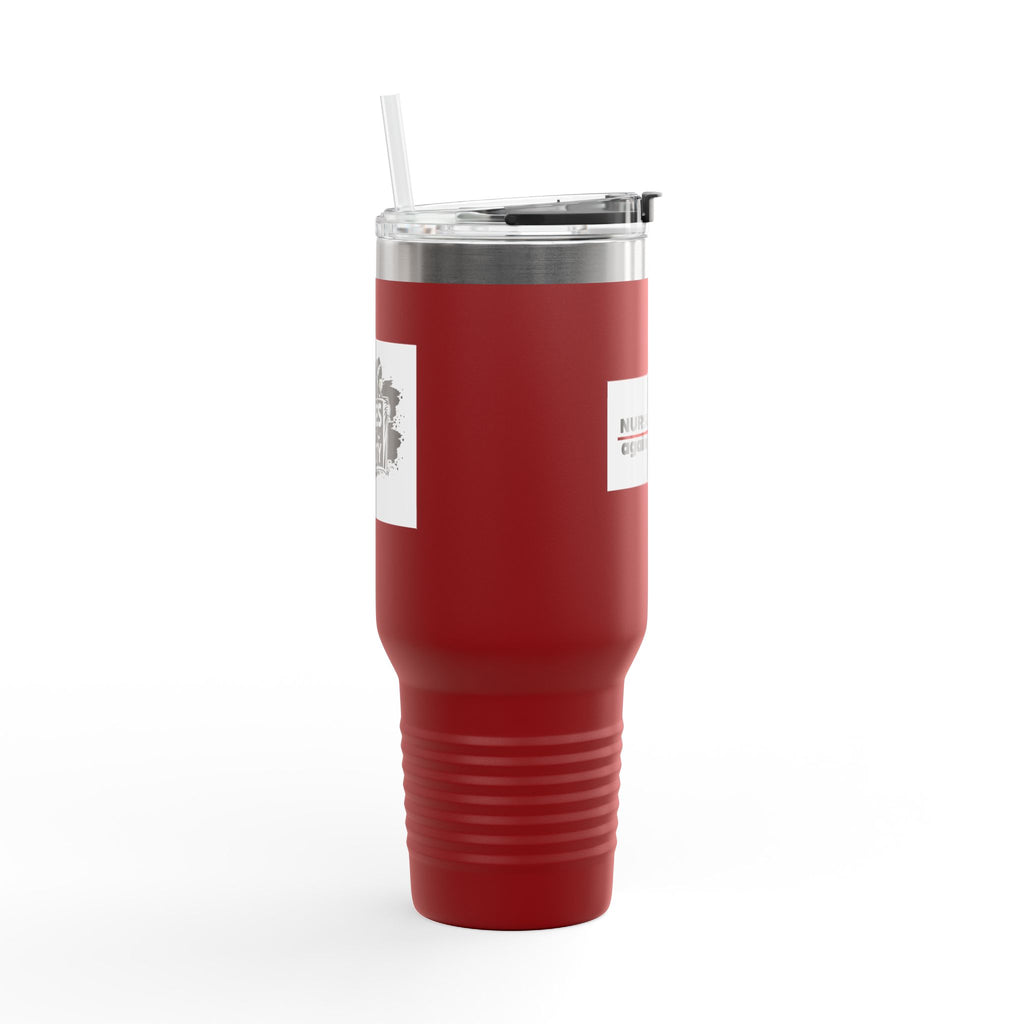 Travel Mug - Nurses Against Fascism (right) - Nurses Against Cruelty (left) - 100% stainless steel (body) - NAF-TM-40oz