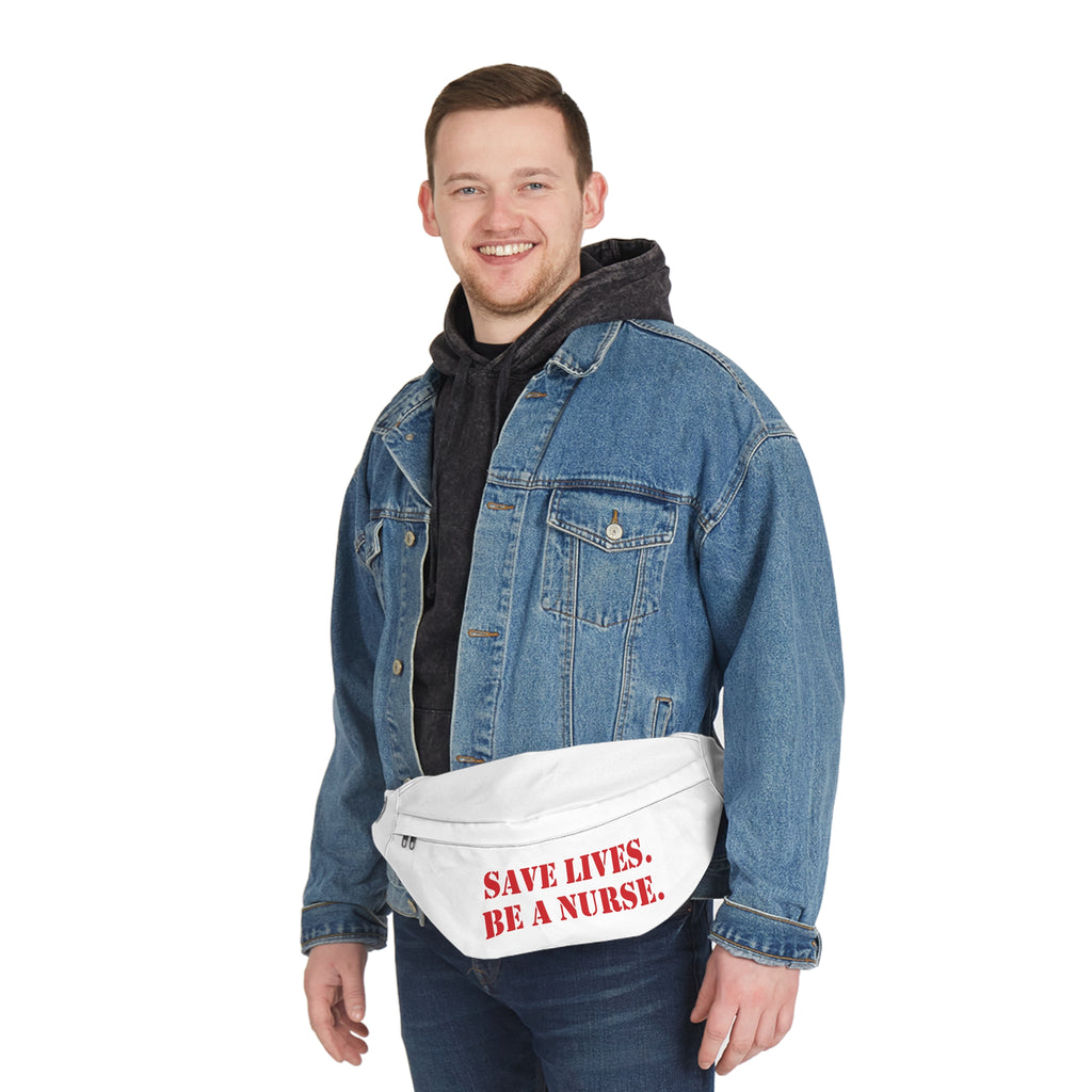 Nurse Fanny Pack – Save Lives, Be a Nurse Design - Adjustable Waist Bag for Nurses - SLA-FP-01