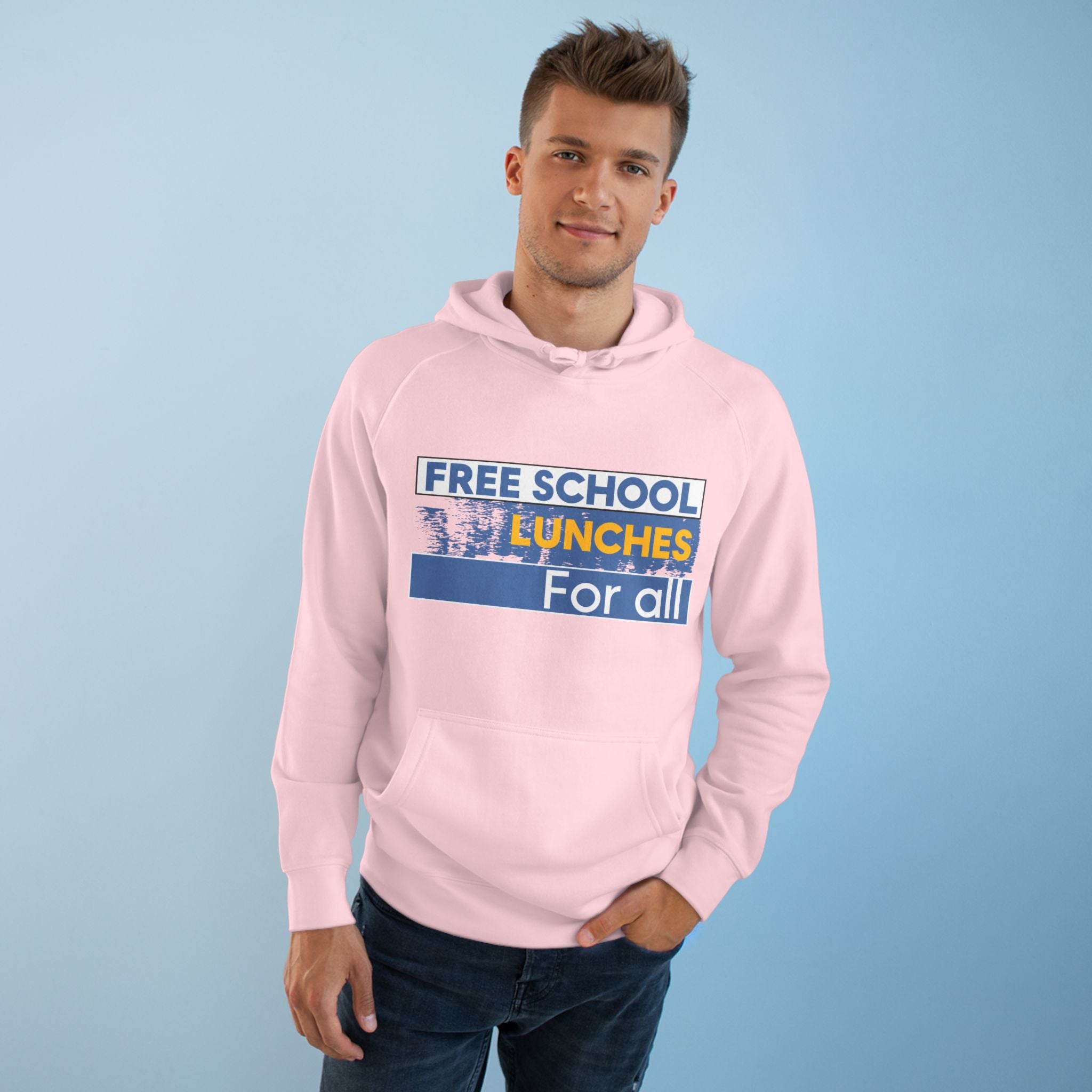 Unisex Mid-weight Hoodie - Free School Lunches For All (front) - Nurses Against The Rich Starving The Poor (back) - 80% cotton, 20% Polyester - NAH-H-AC5101