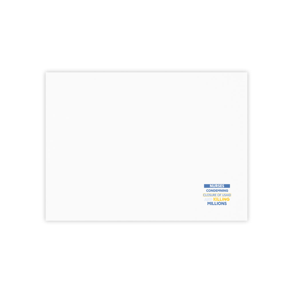 Post-it® Note Pads - Nurses Condemning Closure of USAID (front) - 75.2 gsm white uncoated paper - NFG-NP-3M