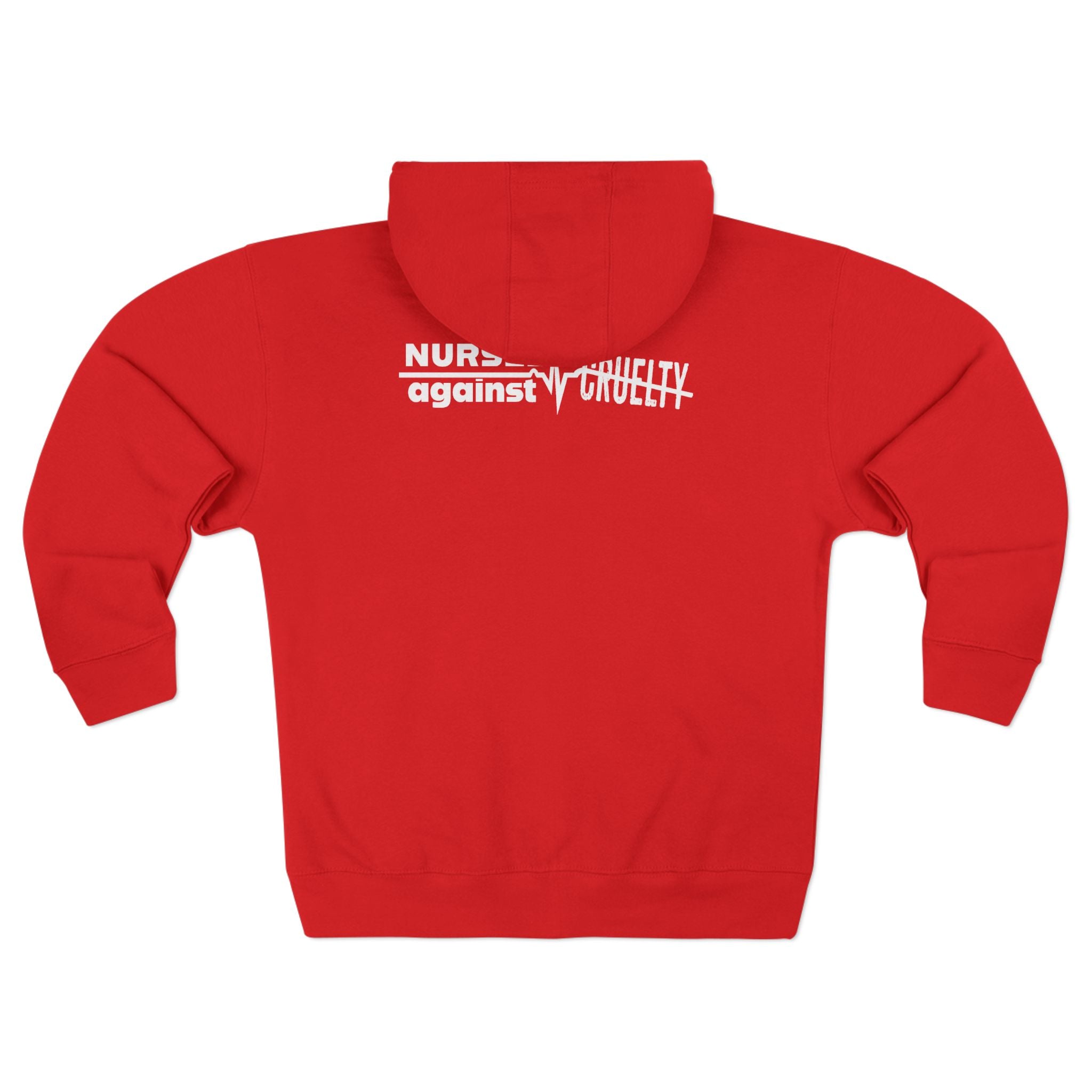 Men's Medium-heavy fabric Full-Zip Hoodie - Nurses Against Fascism (front) - Nurses Against Cruelty (black) - 60% recycled cotton, 40% recycled polyester - Lane Seven LS14003