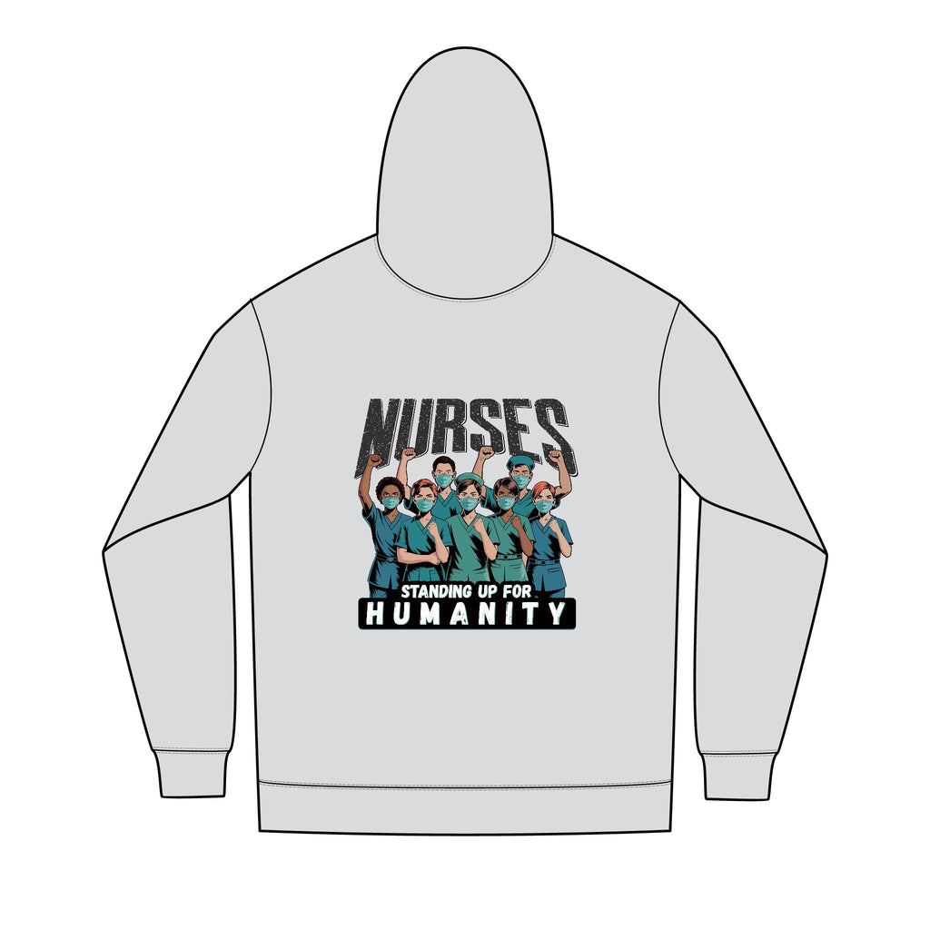 Men's Medium-heavy fabric Full-Zip Hoodie - Nurses For Healing The Nation (front) -  Nurses Standing Up For humanity (back) - 60% recycled cotton, 40% recycled polyester - NFH-Z-DT8102