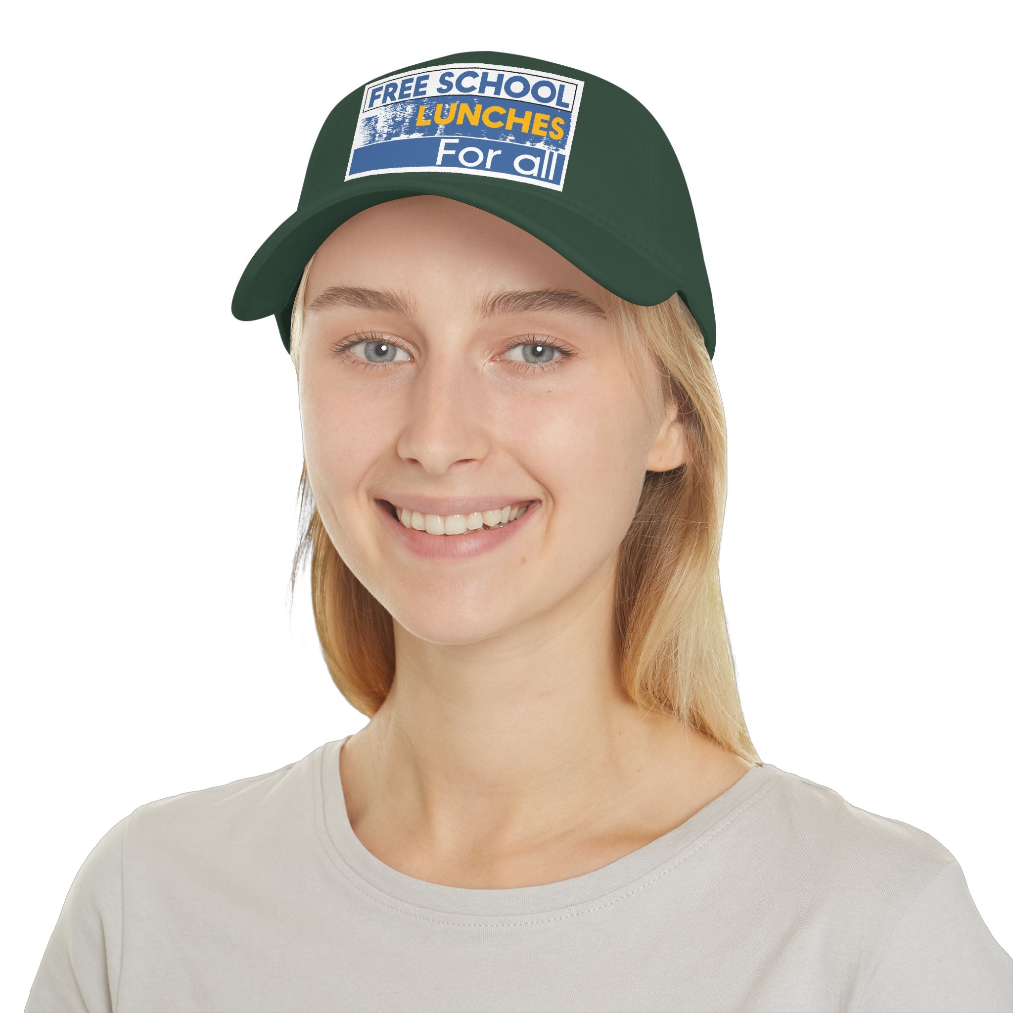 Unisex Baseball Cap - Free School Lunches For All (front) - 100% Cotton Twill - NAH-B-18-253