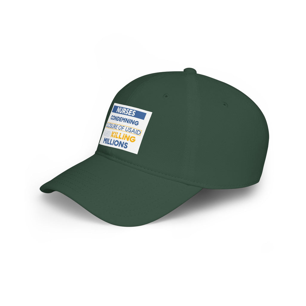 Unisex Baseball Cap - Nurses Condemning Closure of USAID (front) - 100% Cotton Twill - NFG-B-18-253
